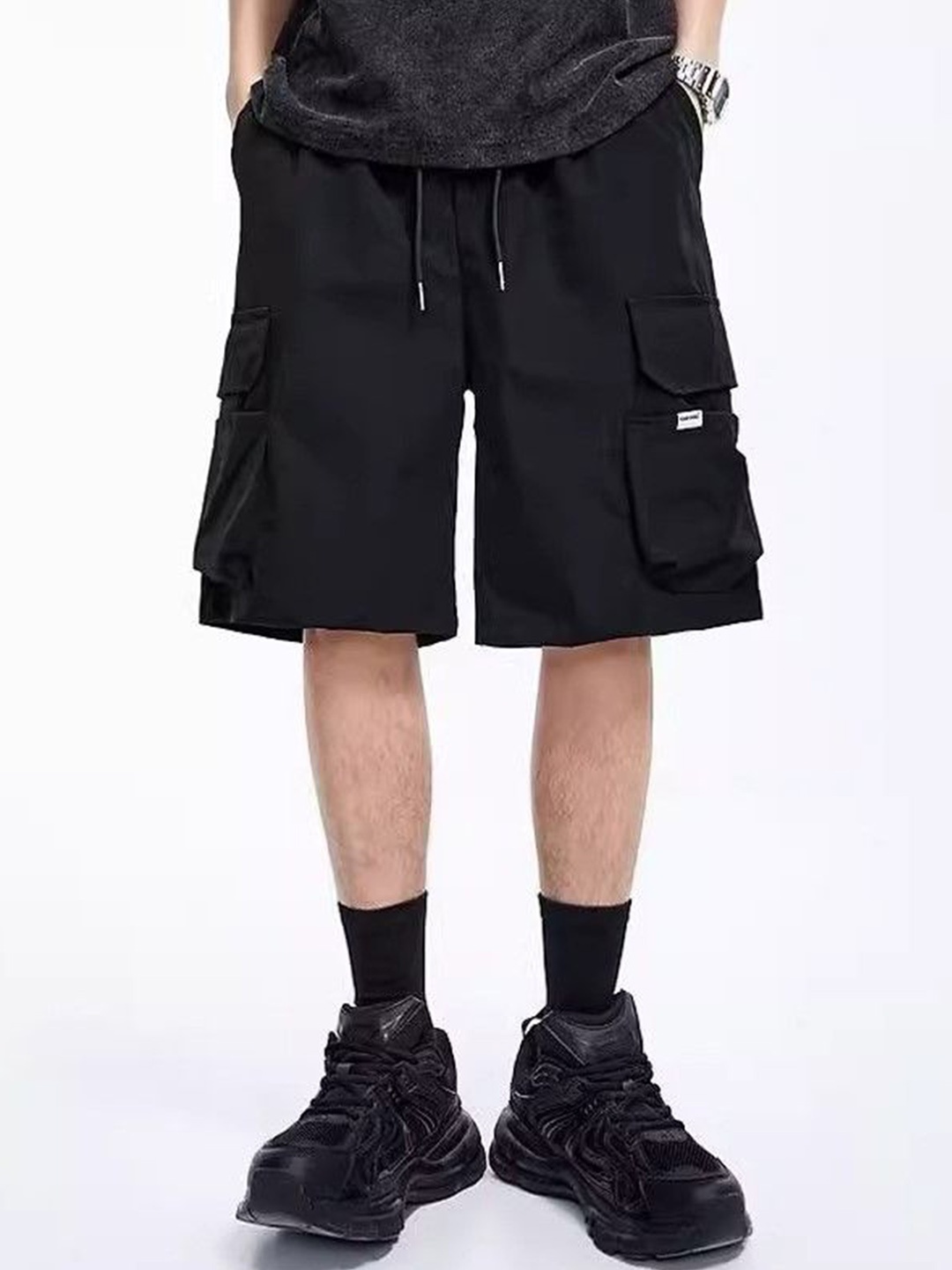 

StyleCast Men Regular Fit Cargo Shorts, Black
