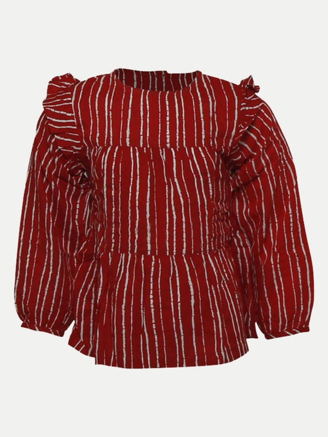 

BAESD Girls Striped Hooded Pockets T-shirt, Red
