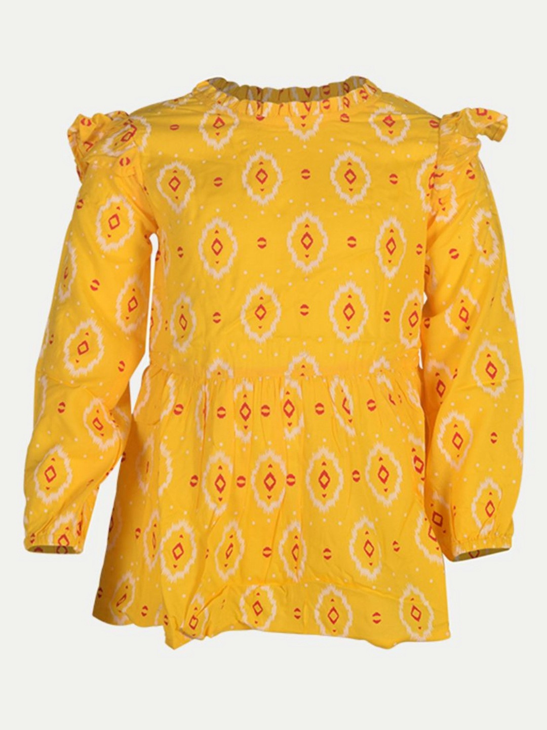 

BAESD Girls Printed Applique T-shirt, Yellow