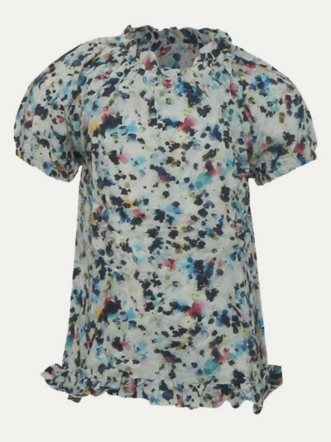 

BAESD Girls Floral Printed Mandarin Collar Tropical Applique T-shirt, Green