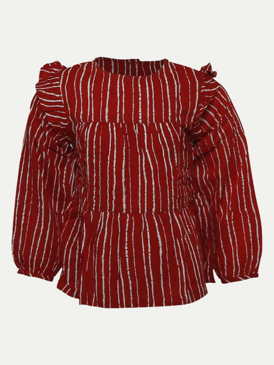 

BAESD Girls Striped Pockets T-shirt, Red
