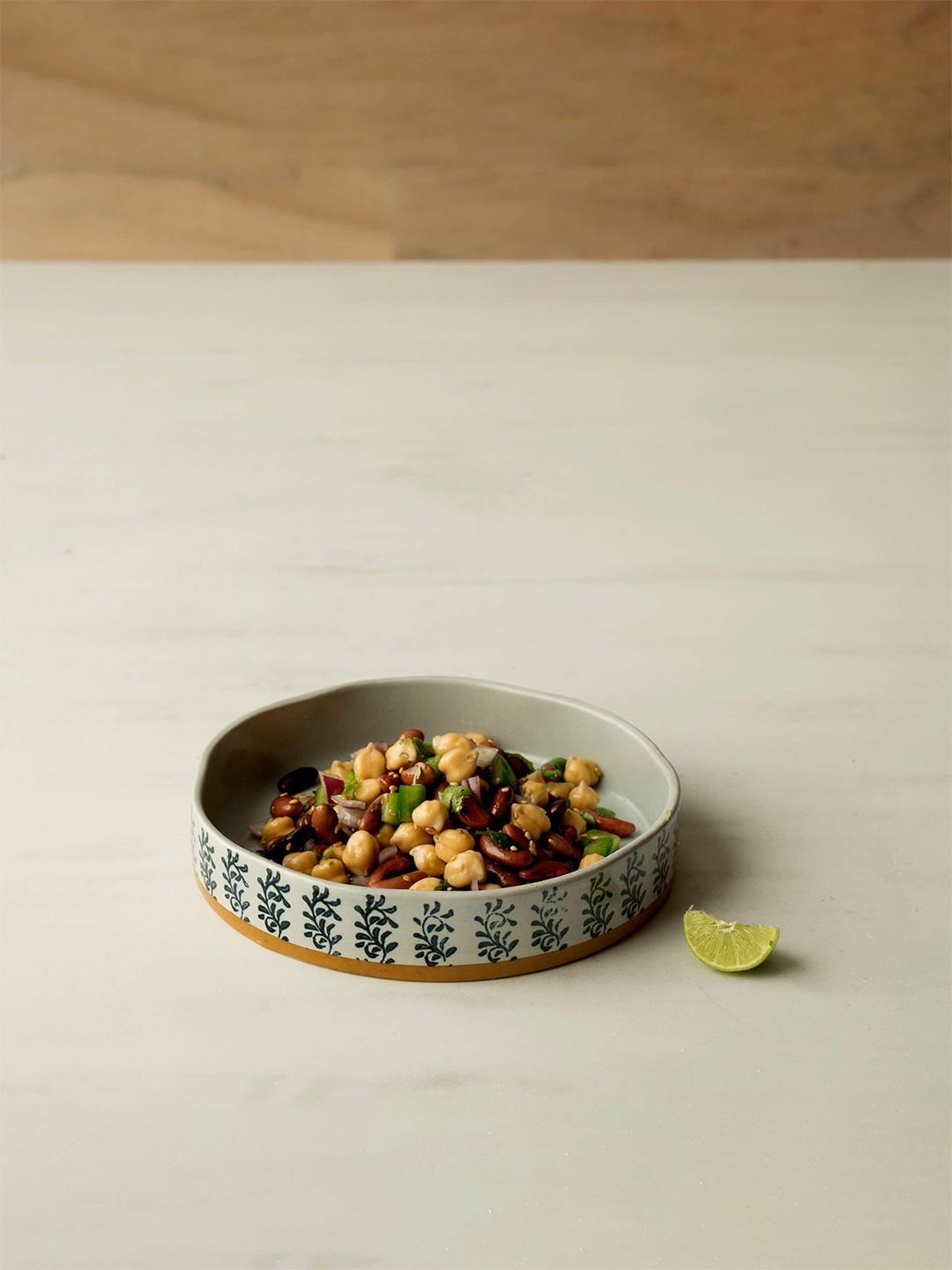 

ellementry Ocean Hearts Blue Printed Ceramic Serving Bowl