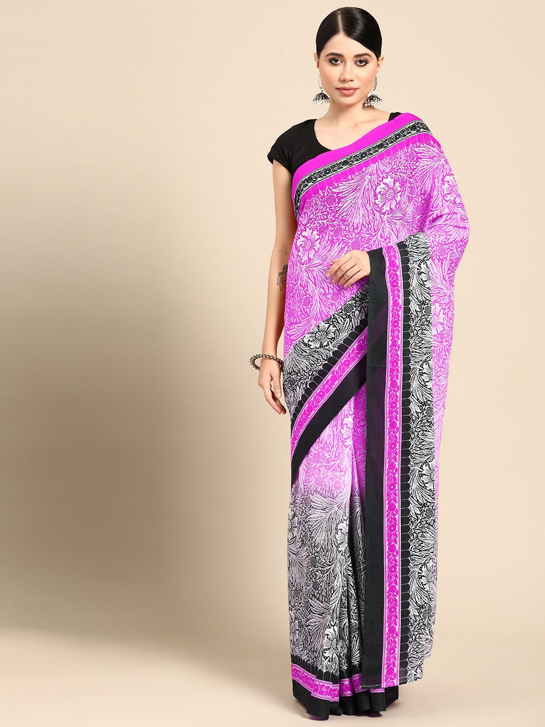 

BUTA BUTI Ethnic Motif Pure Cotton Saree, Pink