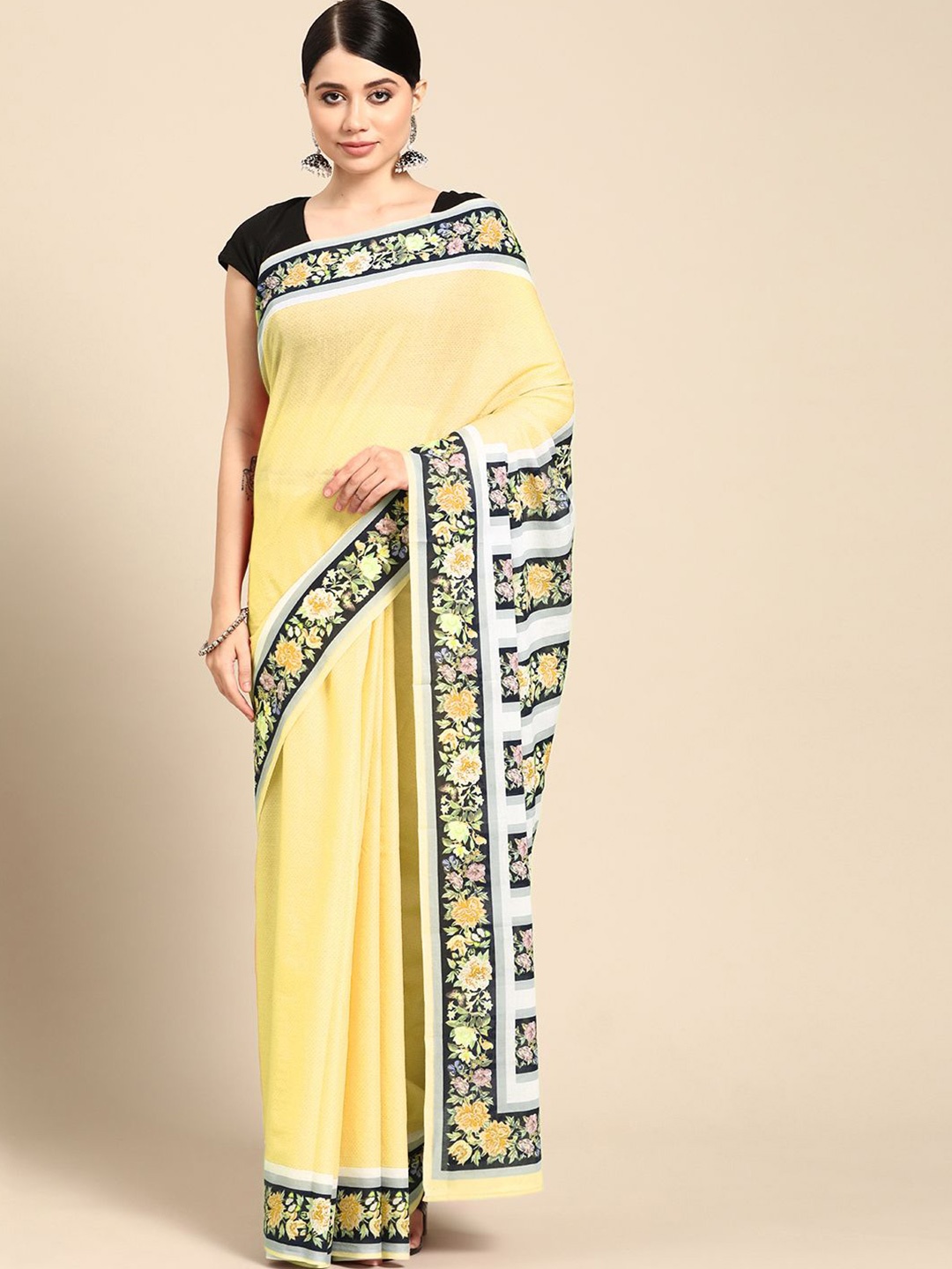 

BUTA BUTI Pure Cotton Saree, Yellow