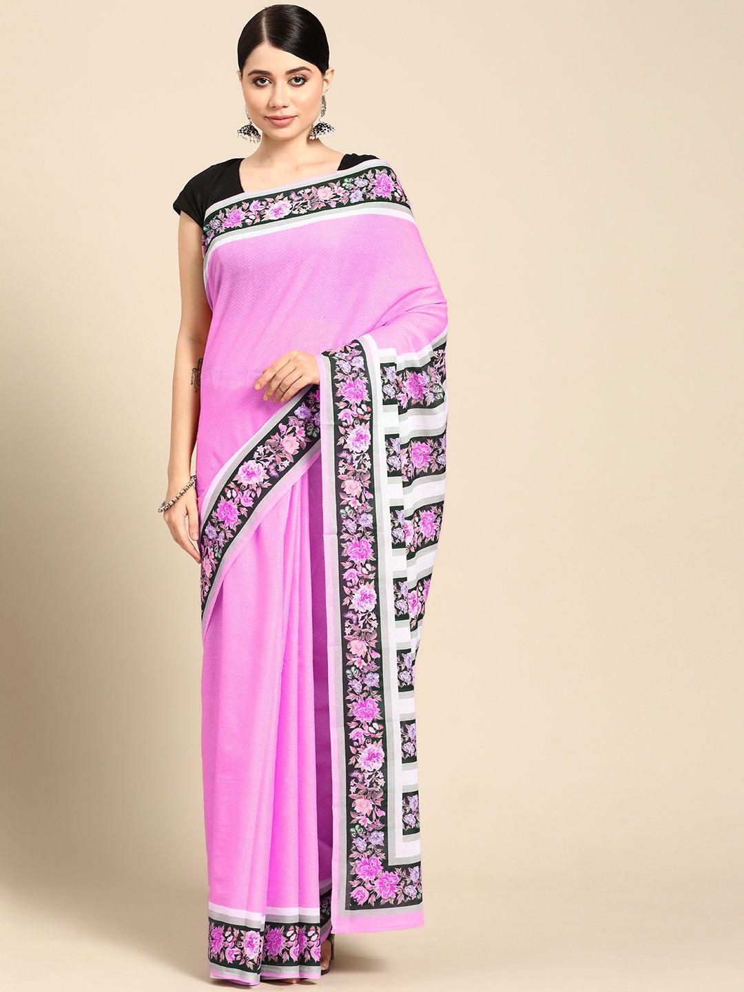 

BUTA BUTI Ethnic Motif Pure Cotton Saree, Pink