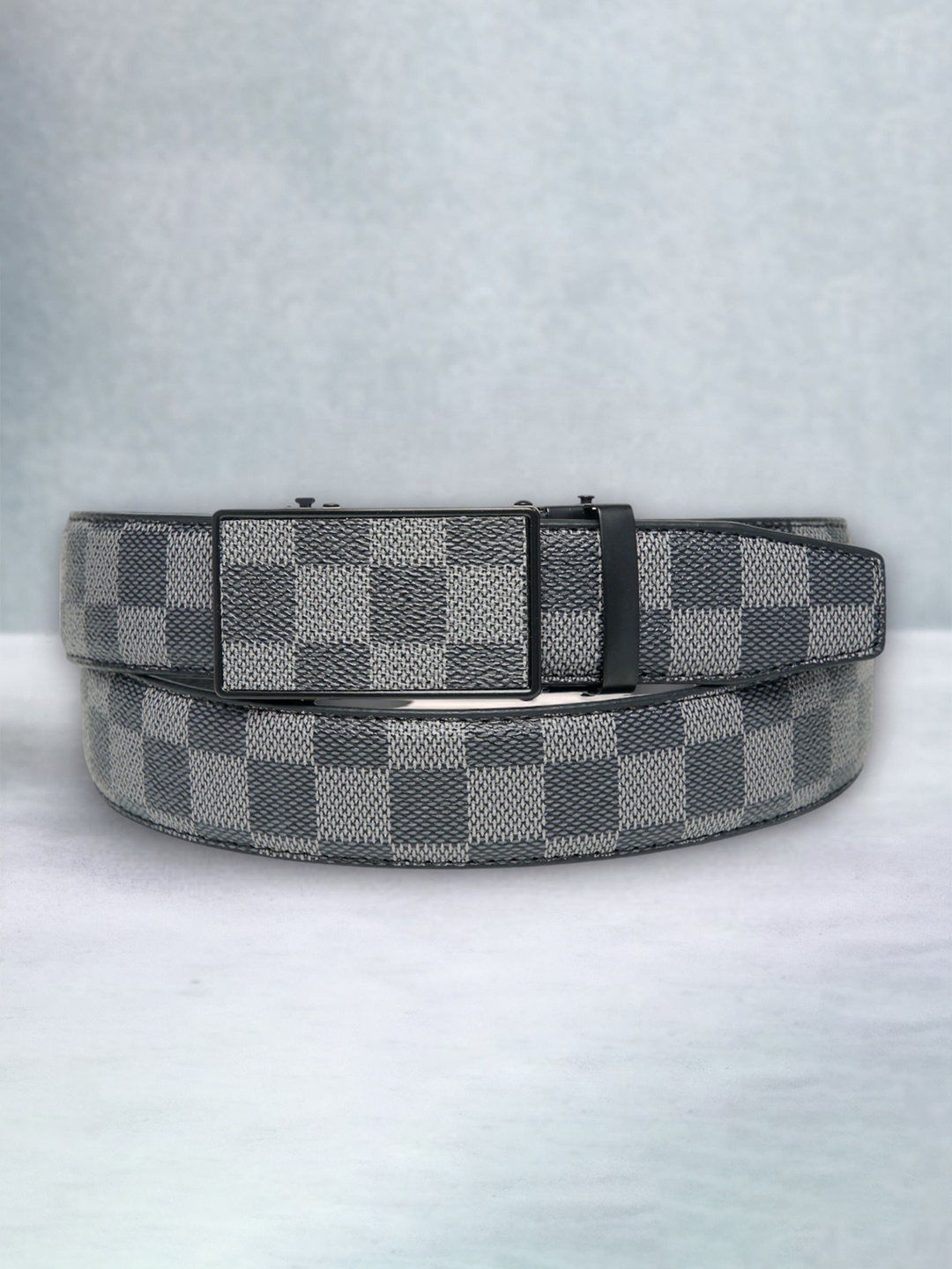 

CHOKORE Men Checked Belt, Grey