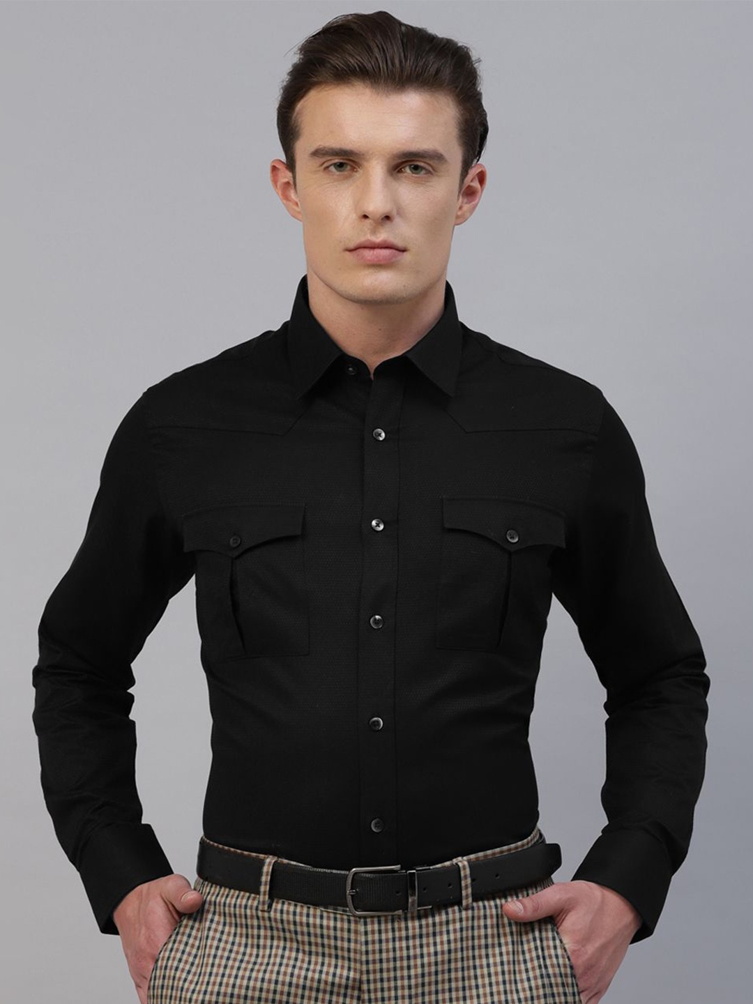 

Givo Men Smart Opaque Casual Shirt, Black