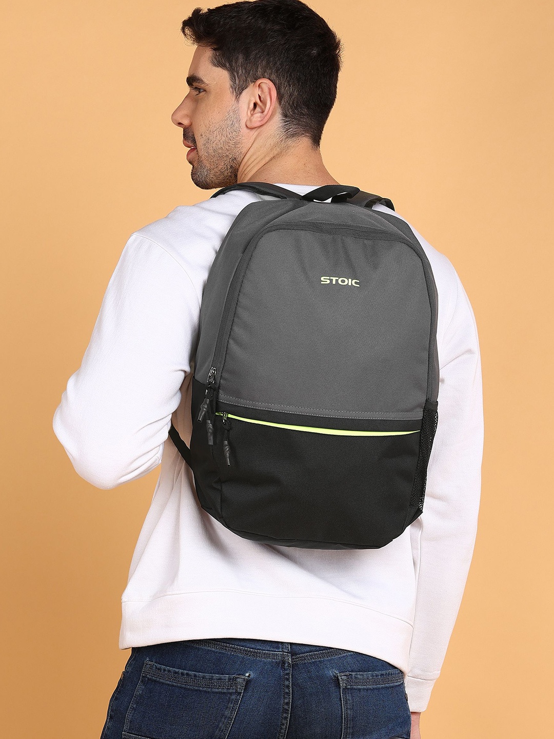 STOIC Unisex Brand Logo Backpack, Grey