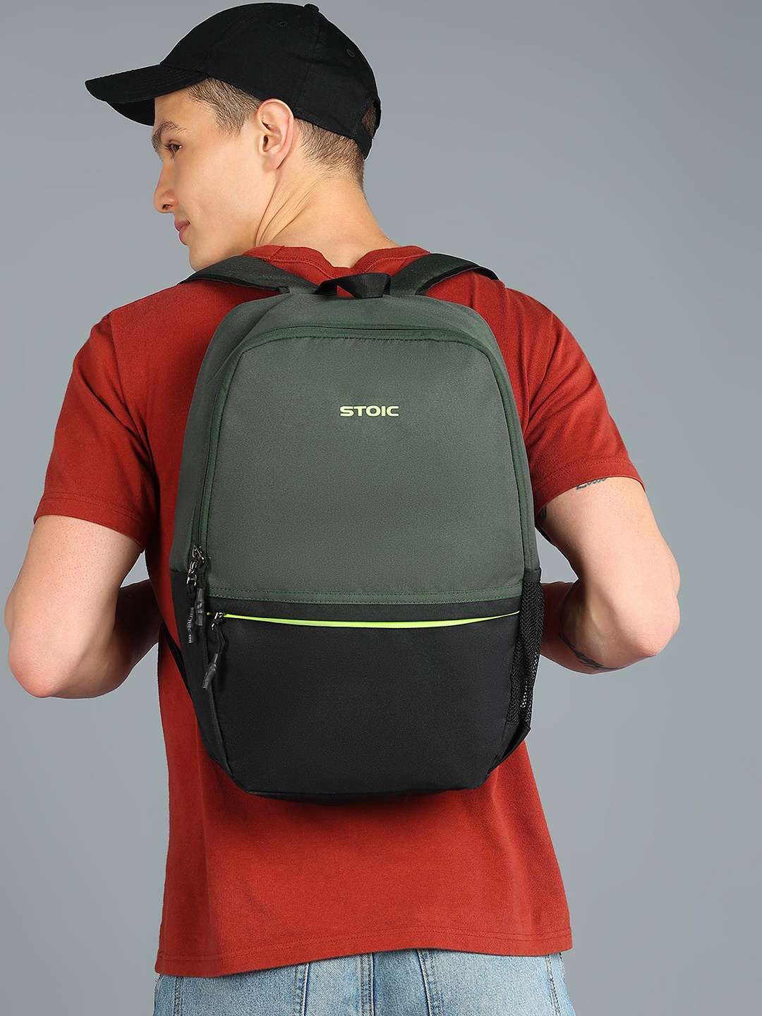 STOIC Unisex Brand Logo Backpack, Green