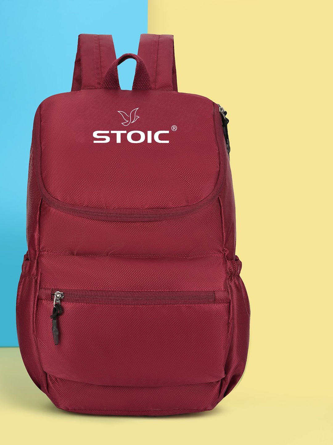 

STOIC Women Brand Logo Backpack with Anti-Theft, Maroon