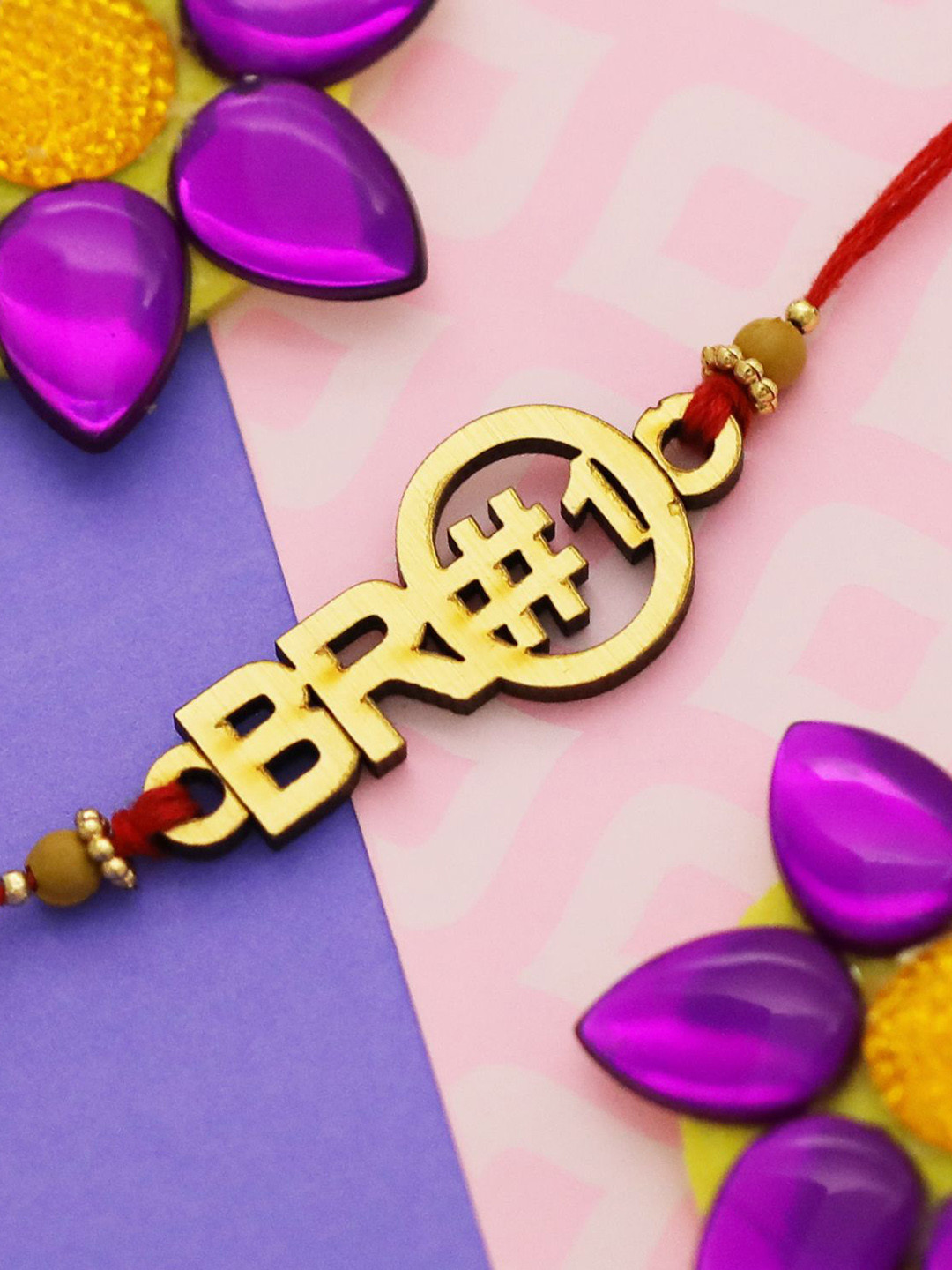 

Silver Shine Bhaiya Bhabhi Rakhi & Greeting Card & Roli Chawal, Gold