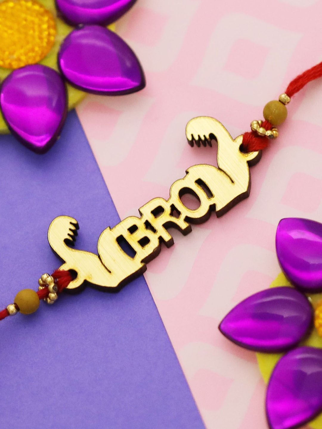 

Silver Shine Bhaiya Bhabhi Rakhi With Roli Chawal
