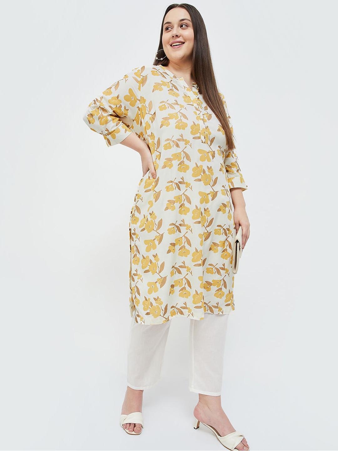 

Moiree by Lifestyle Women Checked Thread Work Pathani Kurta, Yellow