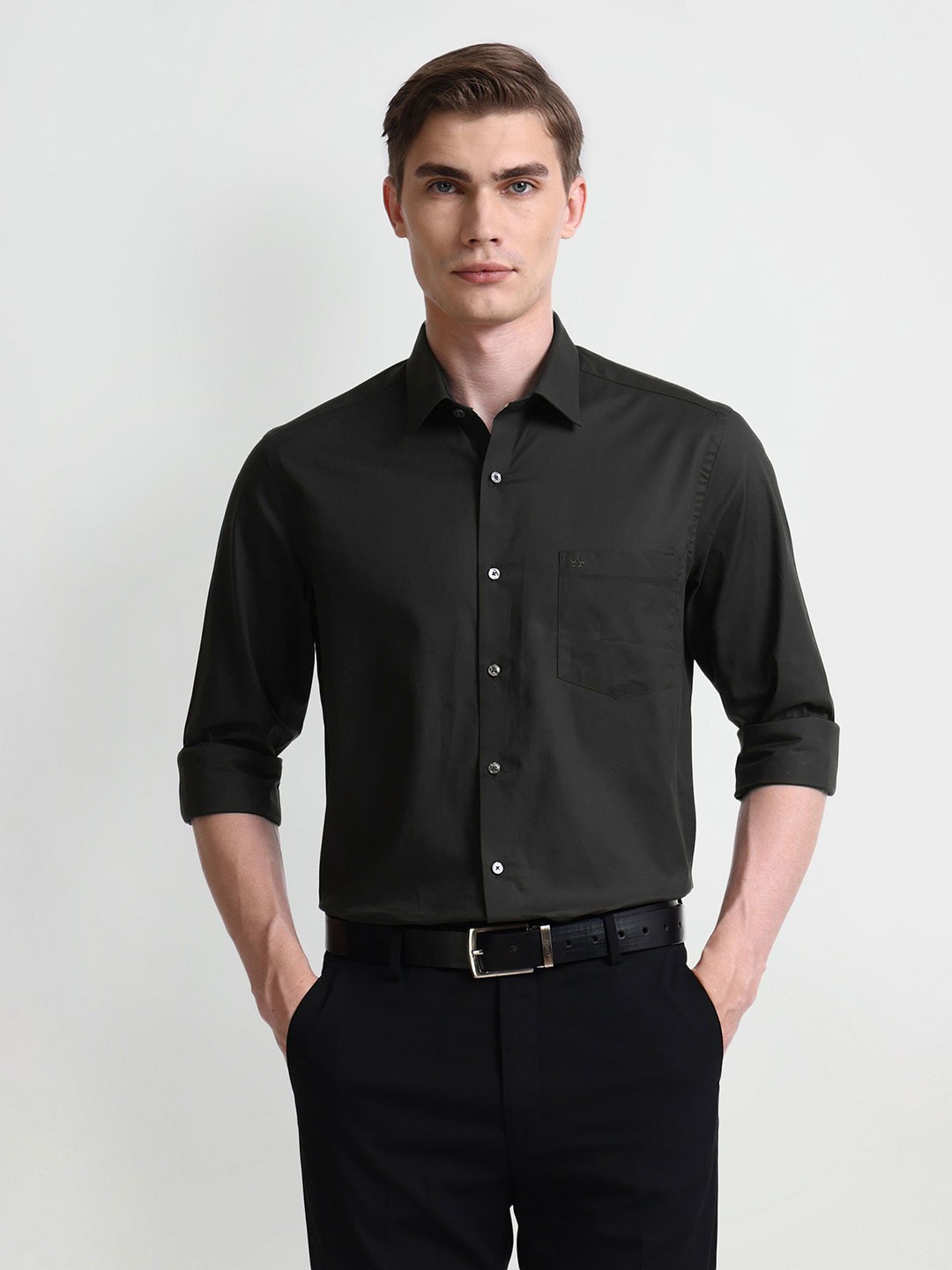 

Arrow Men Slim Fit Opaque Formal Shirt, Black
