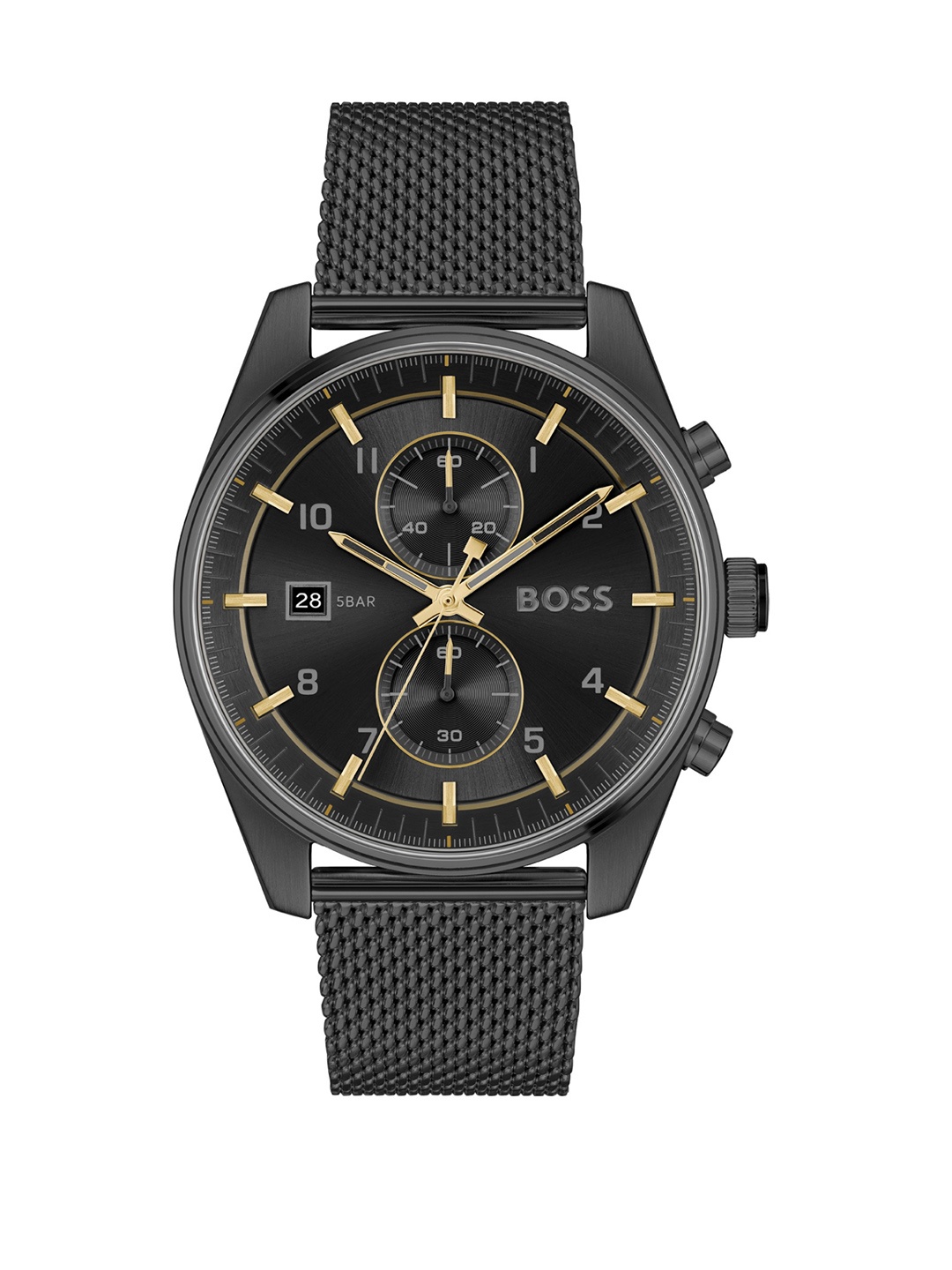 

BOSS Men Bracelet Style Straps Analogue Chronograph Watch 1514150, Black