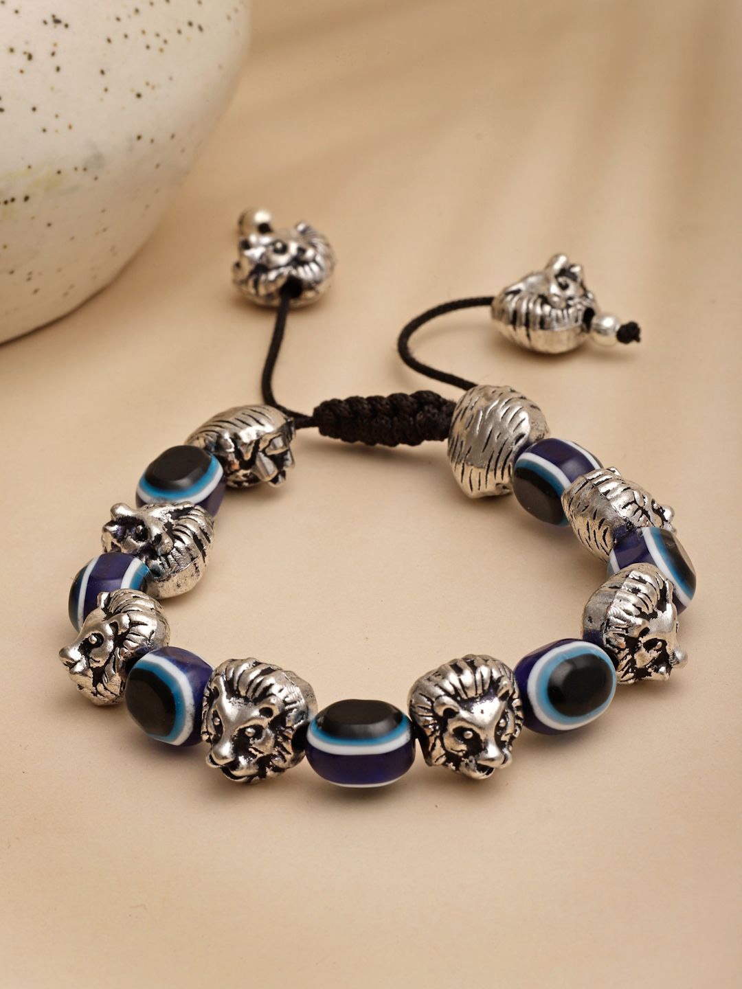 

Sanjog Evil Eye Wraparound Rakhi Bracelet, Silver