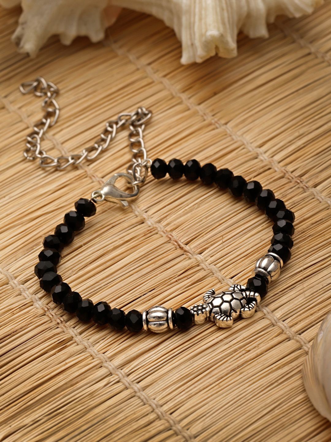 

Sanjog Silver-Toned & Black Wraparound Rakhi Bracelet