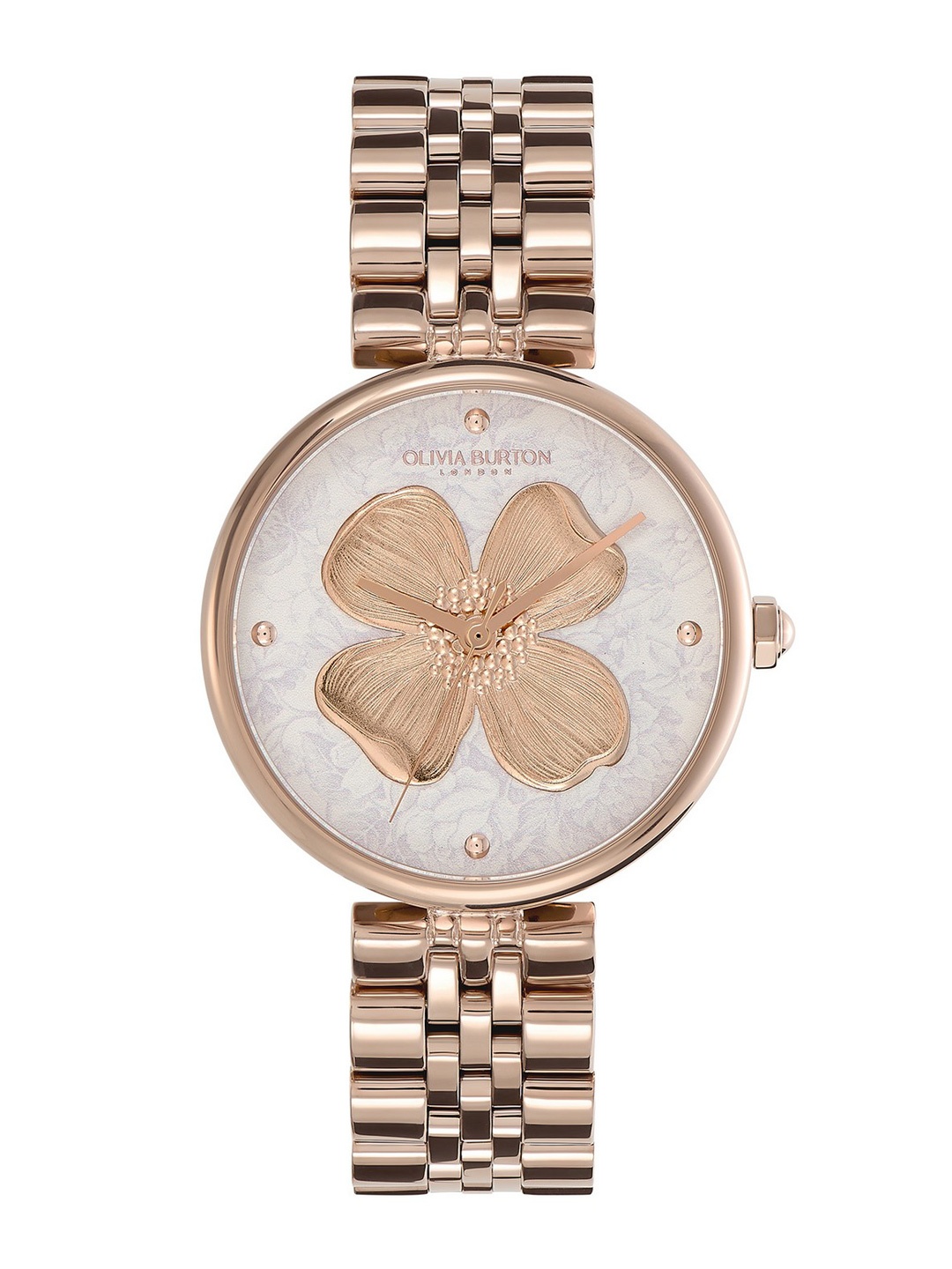 

Olivia Burton Women Dogwood Embellished Analogue Watch 24000090, Silver