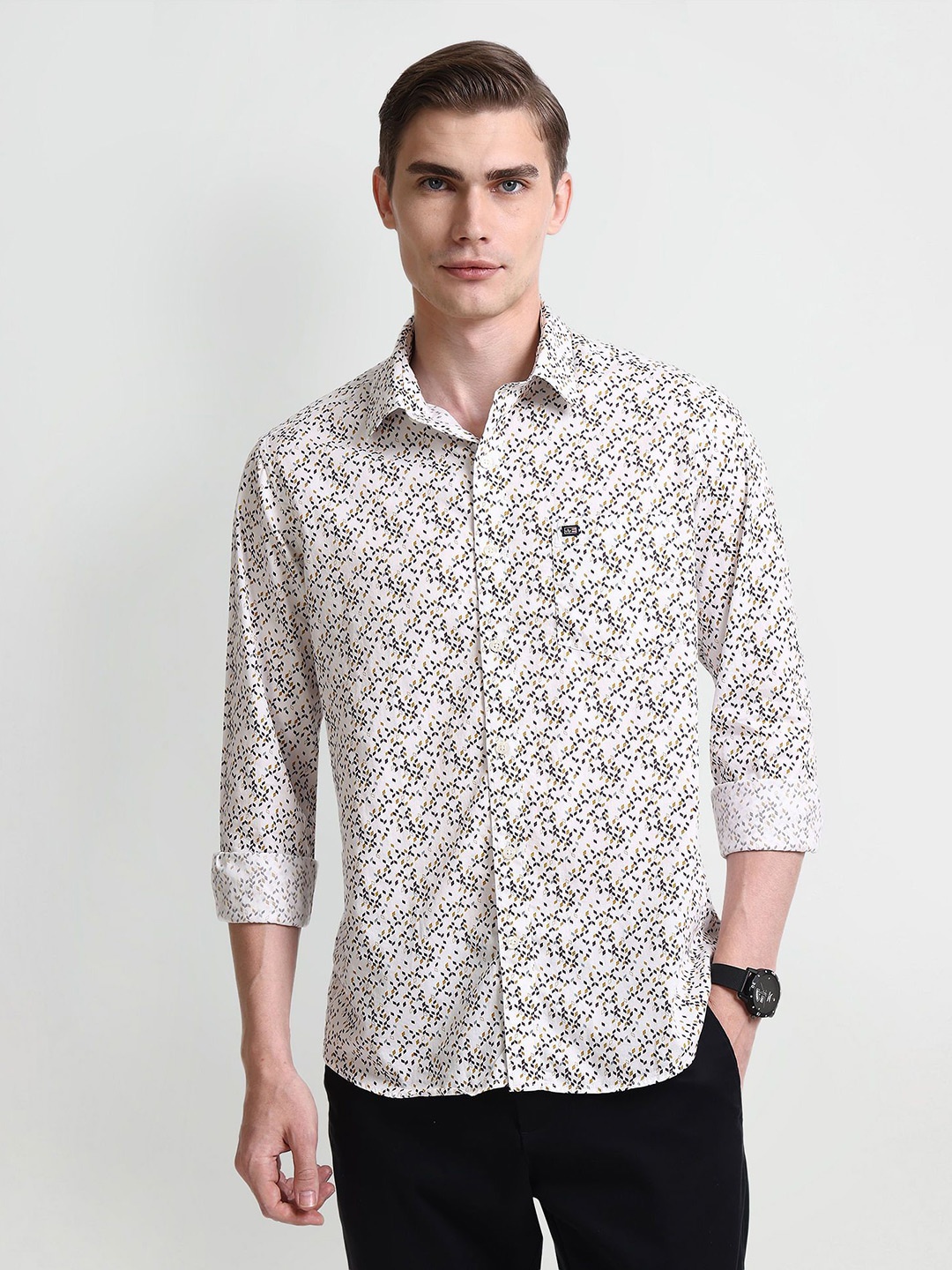 

Arrow Sport Men Slim Fit Floral Opaque Printed Casual Shirt, White