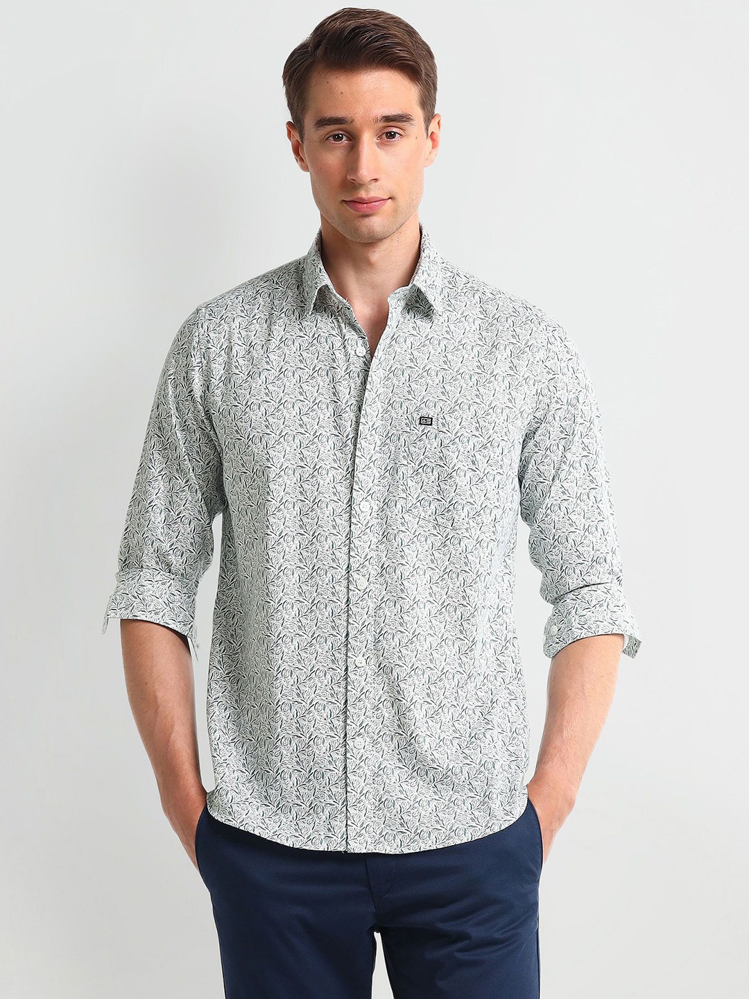 

Arrow Sport Men Slim Fit Floral Opaque Printed Casual Shirt, Green