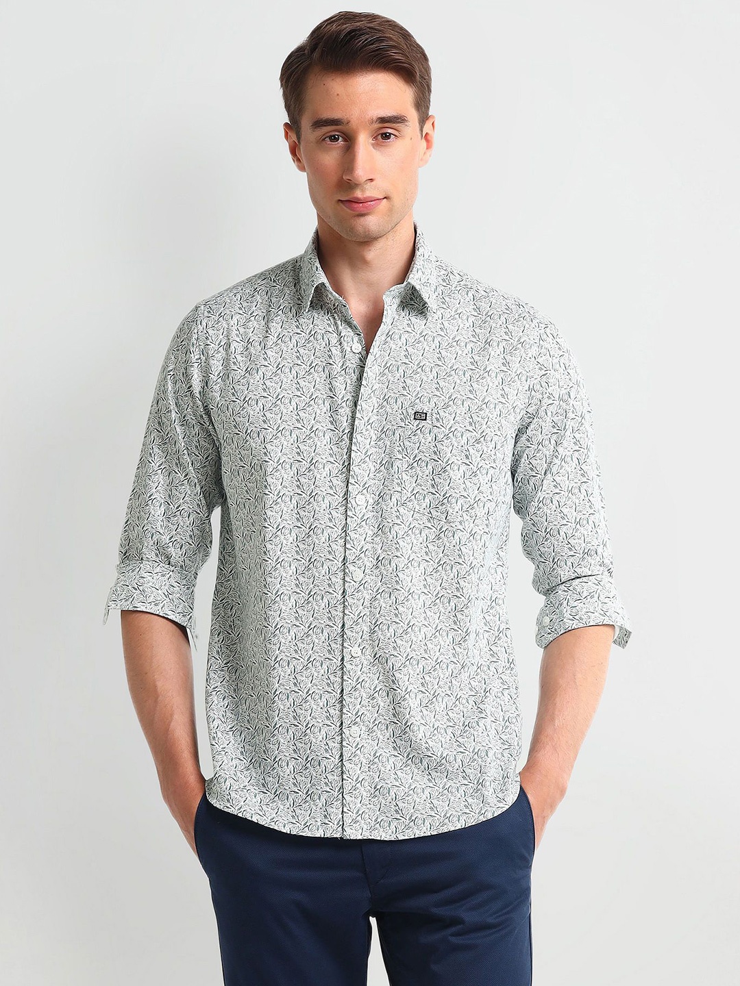 

Arrow Sport Men Slim Fit Floral Opaque Printed Casual Shirt, Green
