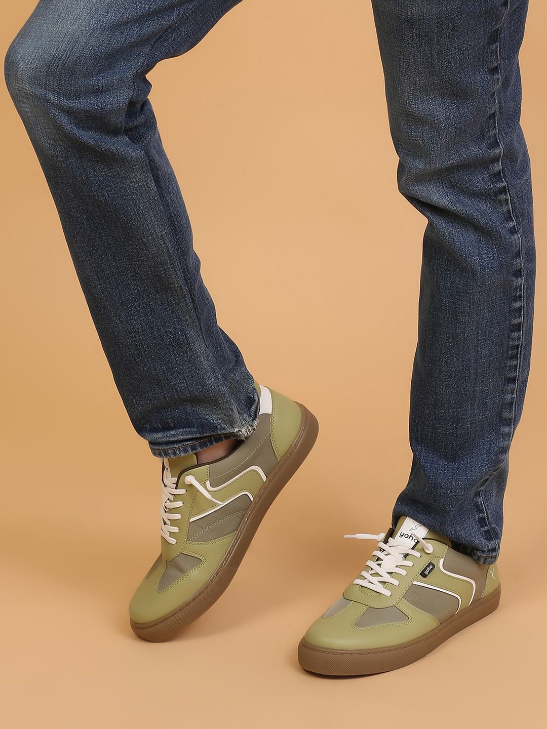 

yoho Men Stride Trendy Colour-Blocked Slip-On Sneaker, Green