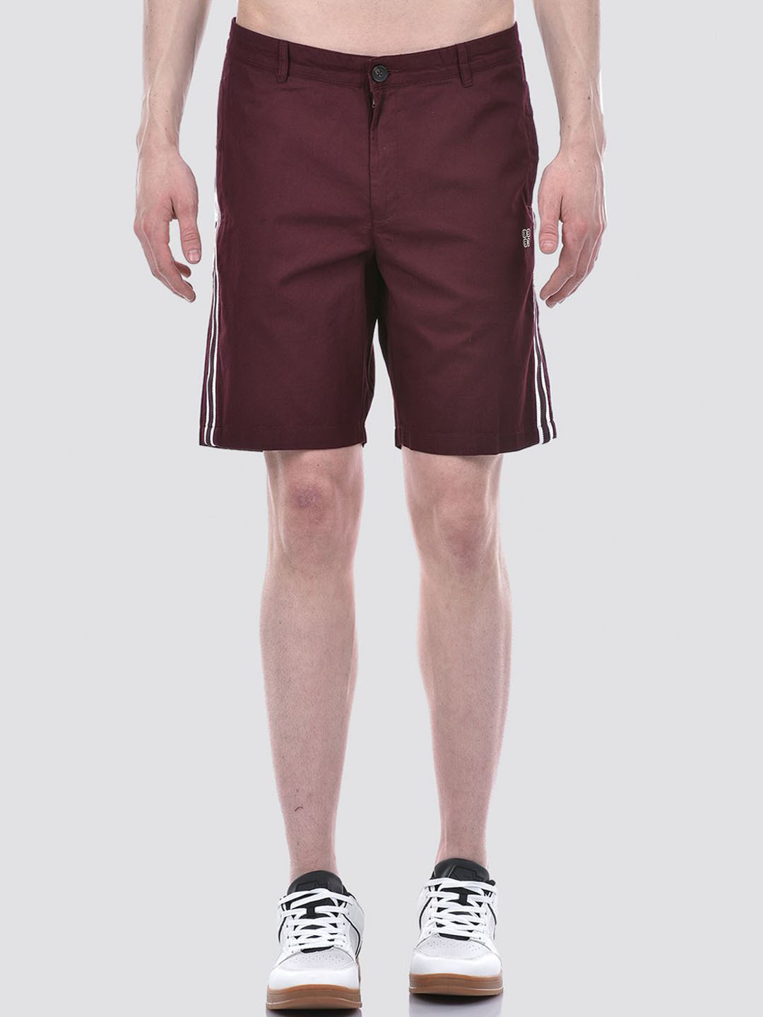 

EXCEED Men Striped Maroon Shorts