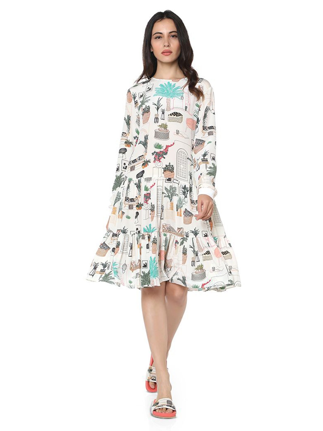 

PS PRET BY PAYAL SINGHAL Printed Round Neck Dress, White