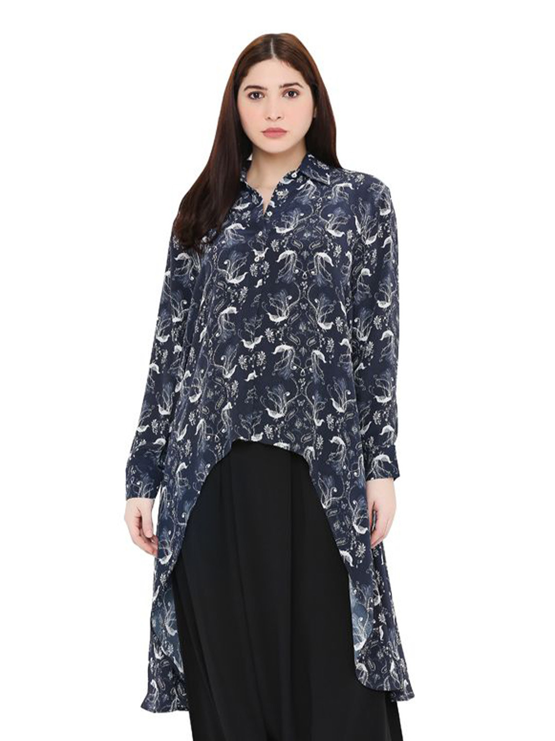 

PS PRET BY PAYAL SINGHAL Printed Shirt Top, Navy blue