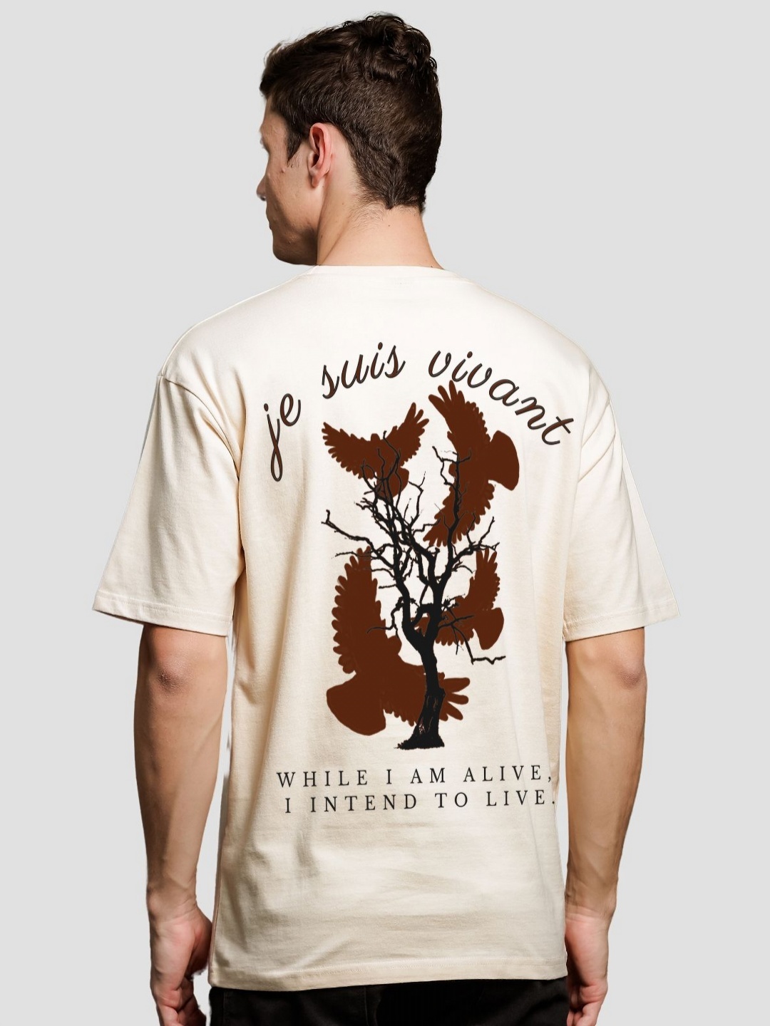 

ADRO Men Printed T-shirt, Beige