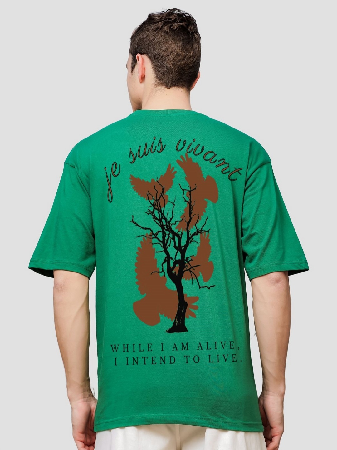 

ADRO Men Typography Printed Applique T-shirt, Green