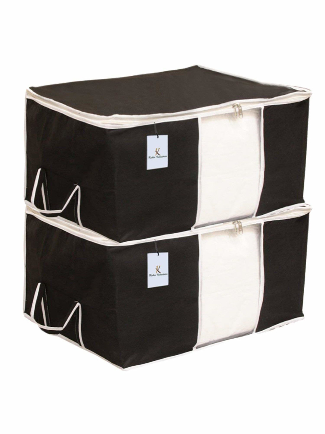 

Kuber Industries Black & White 2 Pieces Regular Multi-Utility Organisers