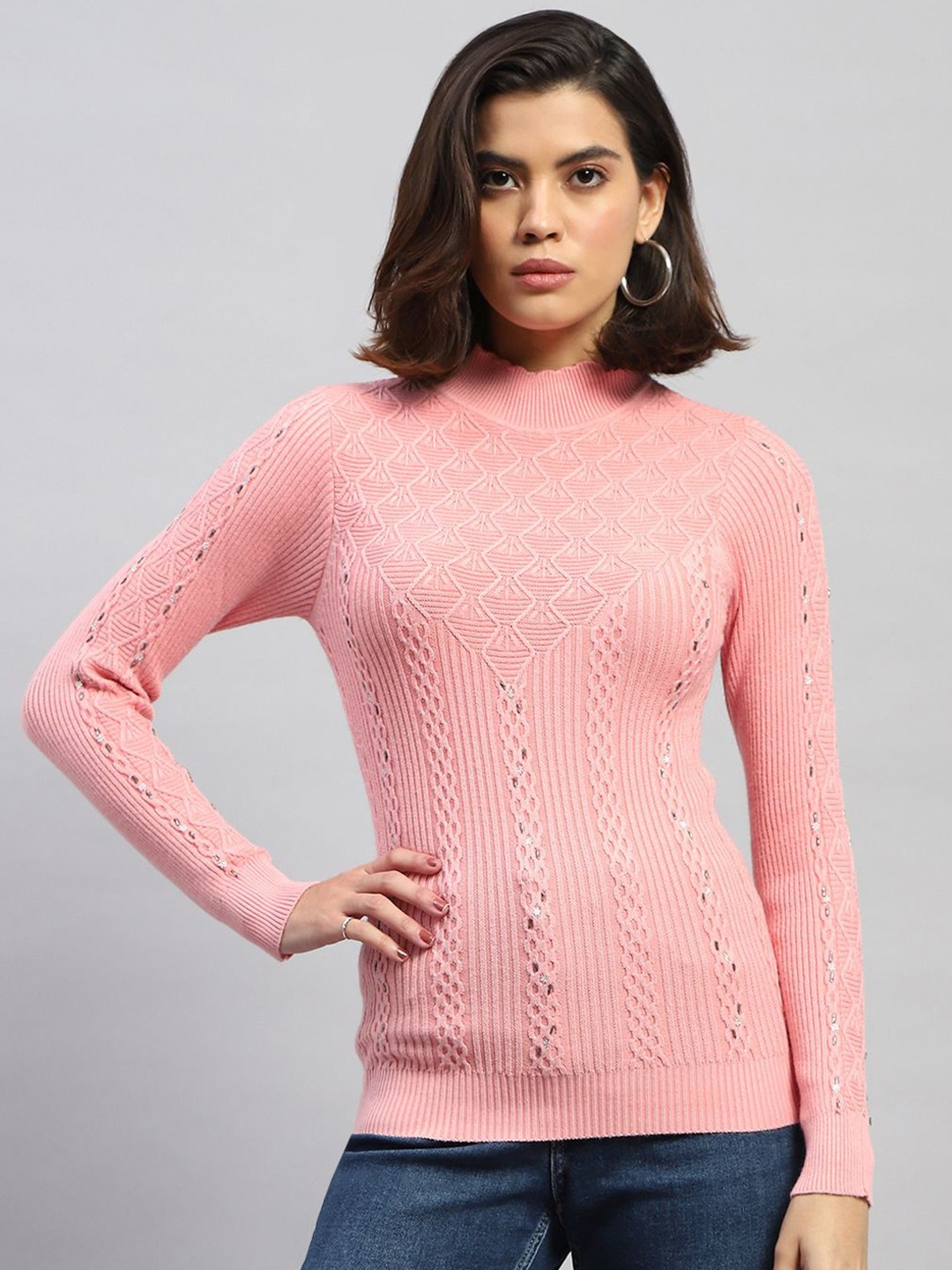 

Monte Carlo Women Woollen Pullover, Pink