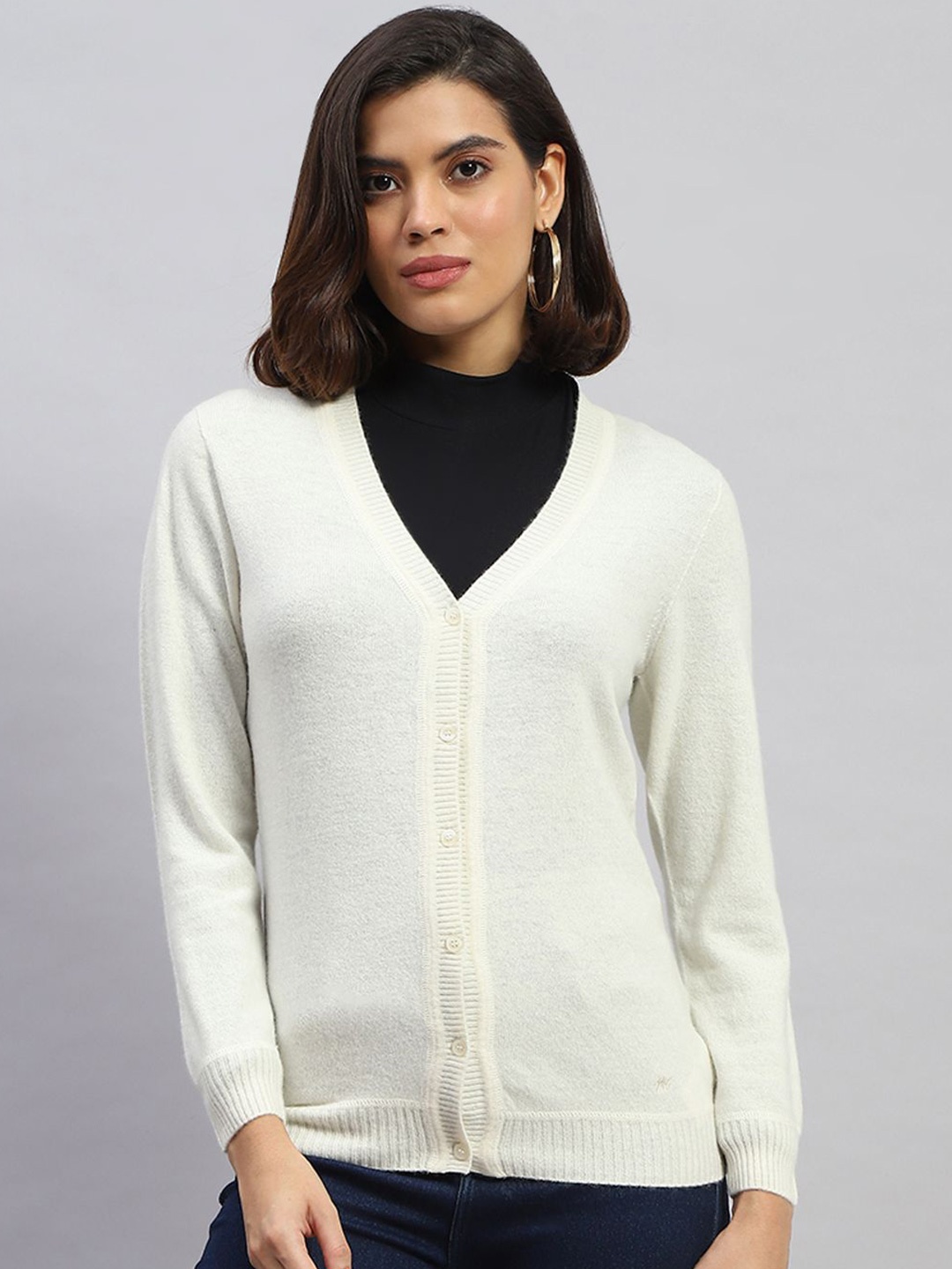 

Monte Carlo Women Woollen Cardigan, Off white