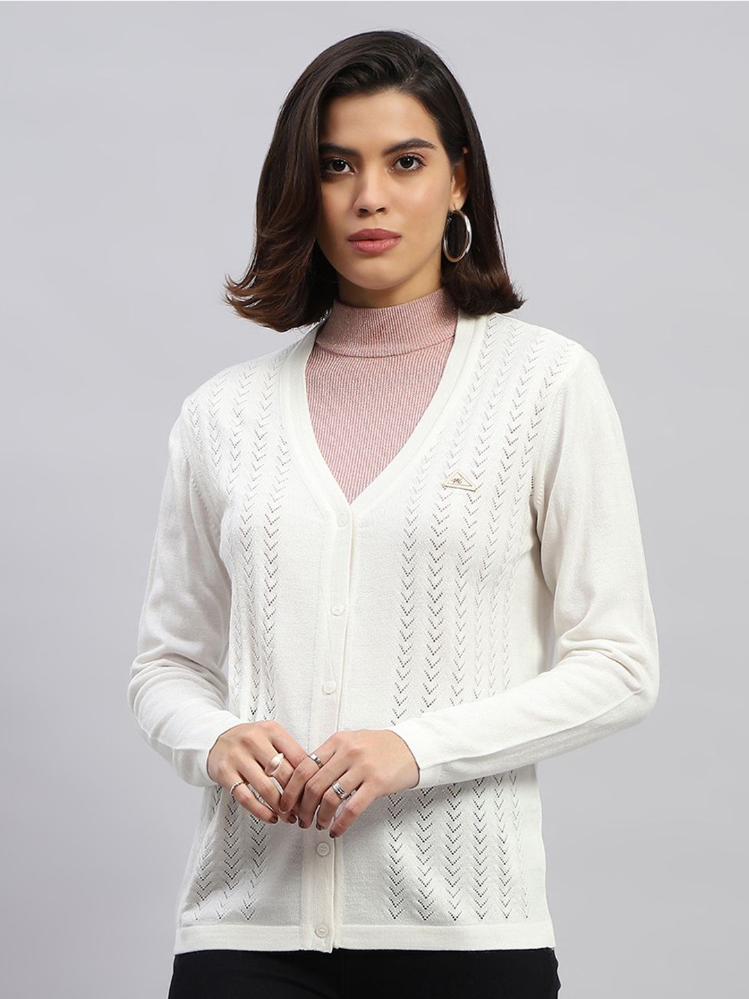 

Monte Carlo Women Woollen Cardigan, White