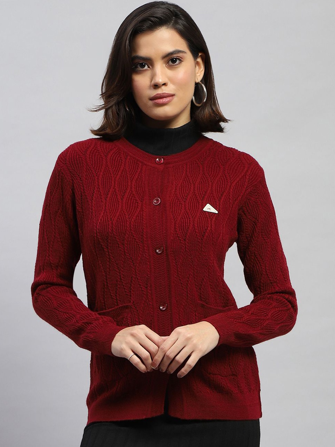 

Monte Carlo Women Woollen Cardigan, Maroon