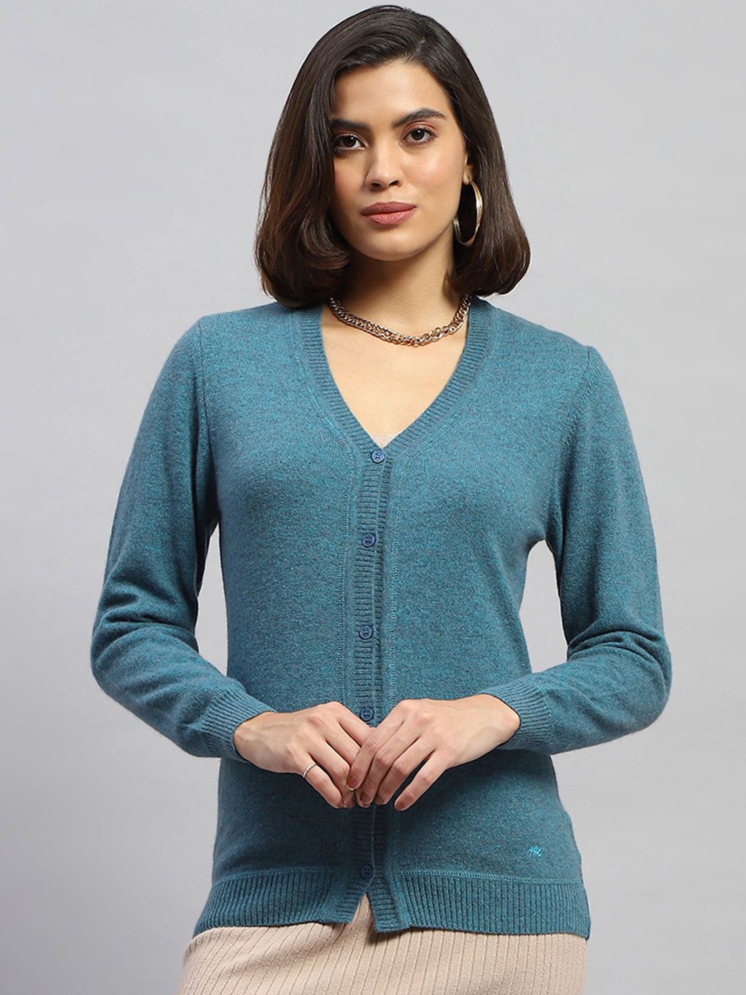 

Monte Carlo Women Woollen Cardigan, Blue