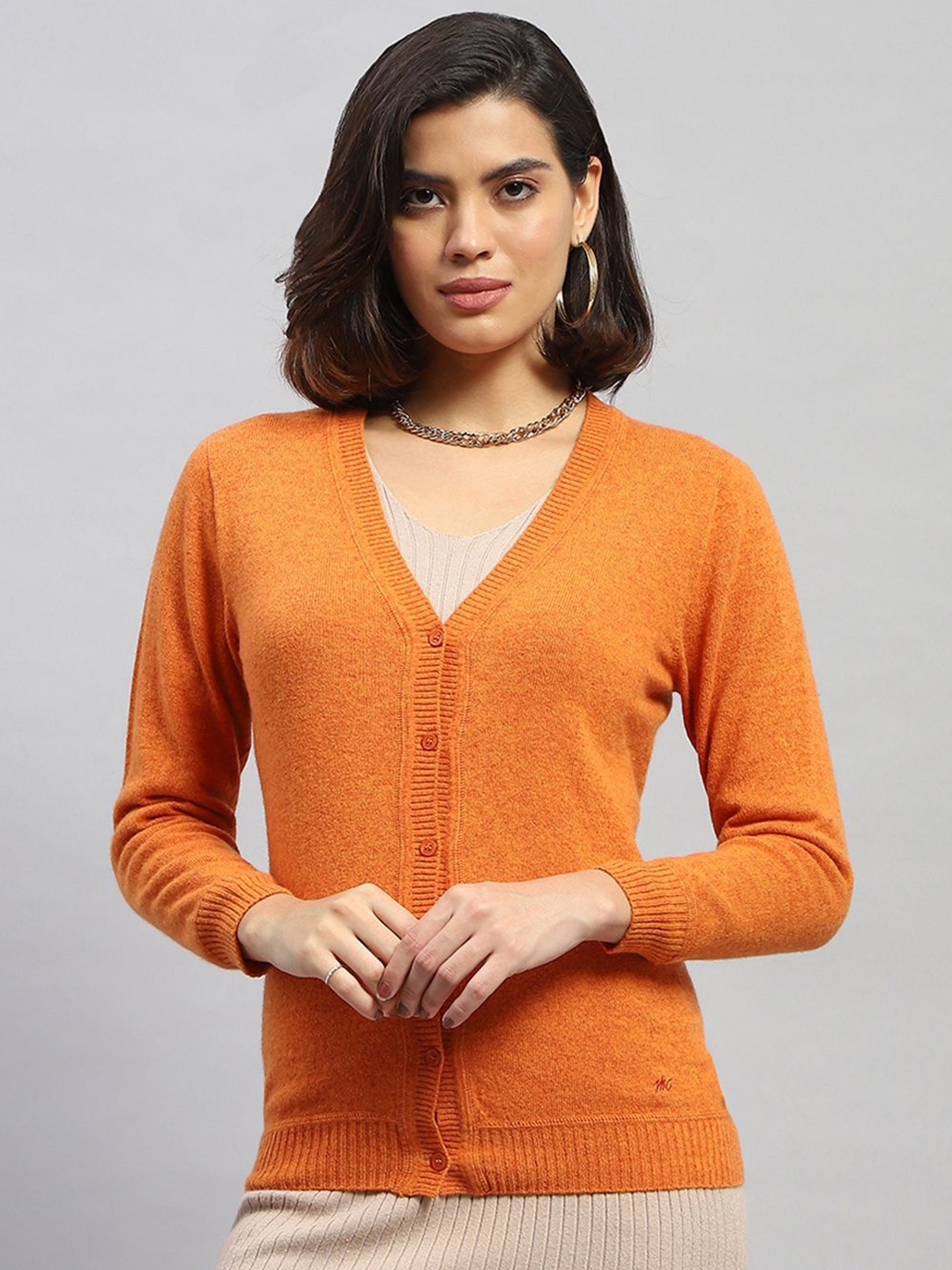 

Monte Carlo Women Woollen Cardigan, Orange