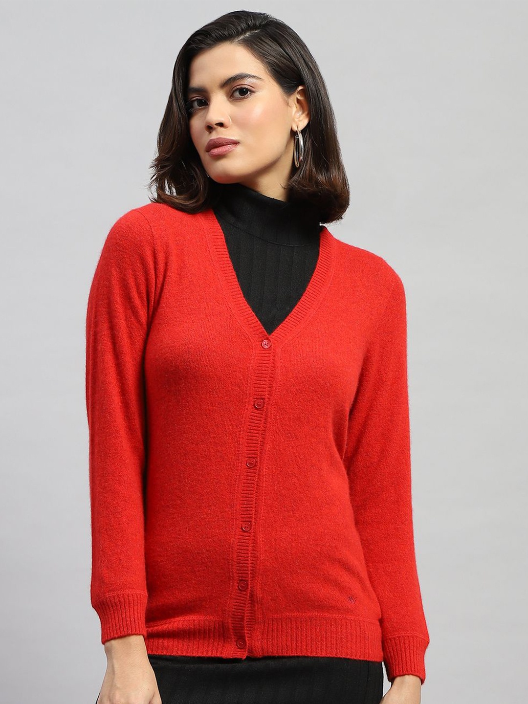 

Monte Carlo Women Woollen Cardigan, Red