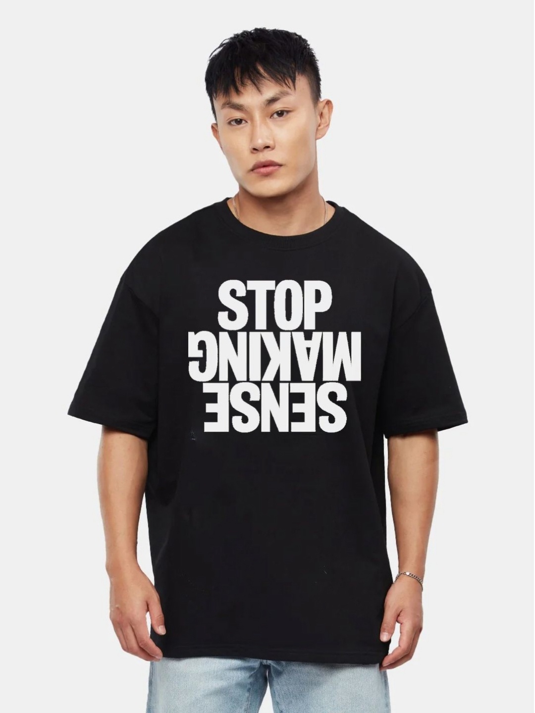 RARESCAPE Men Typography Printed Pockets T-shirt, Black