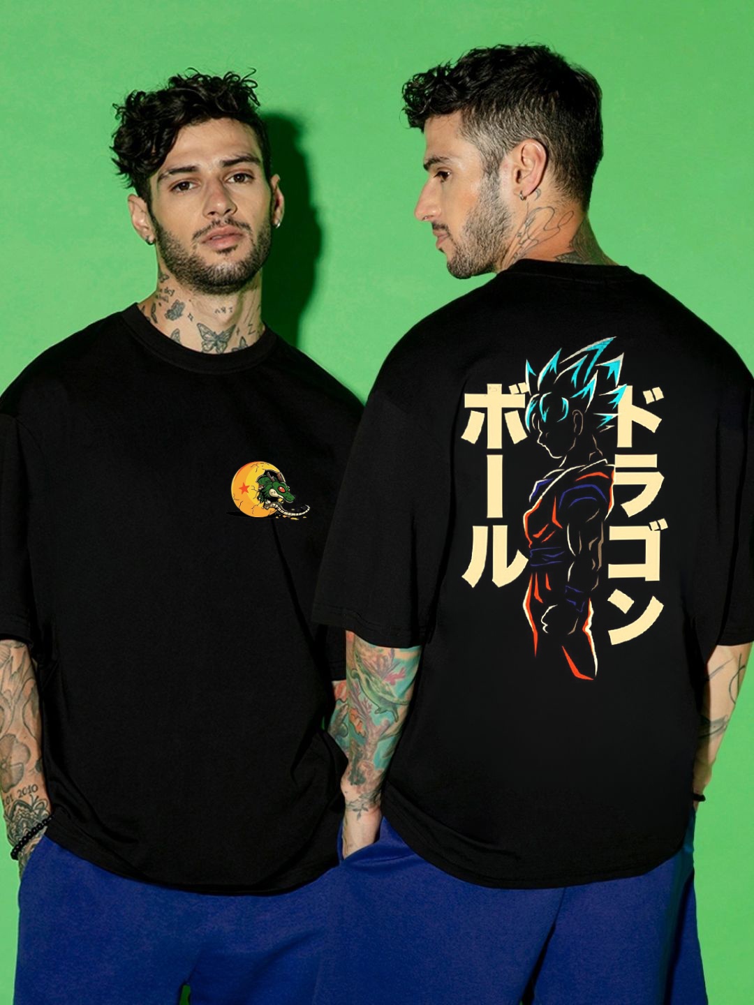 

RARESCAPE Men Drop-Shoulder Sleeves Applique T-shirt, Black
