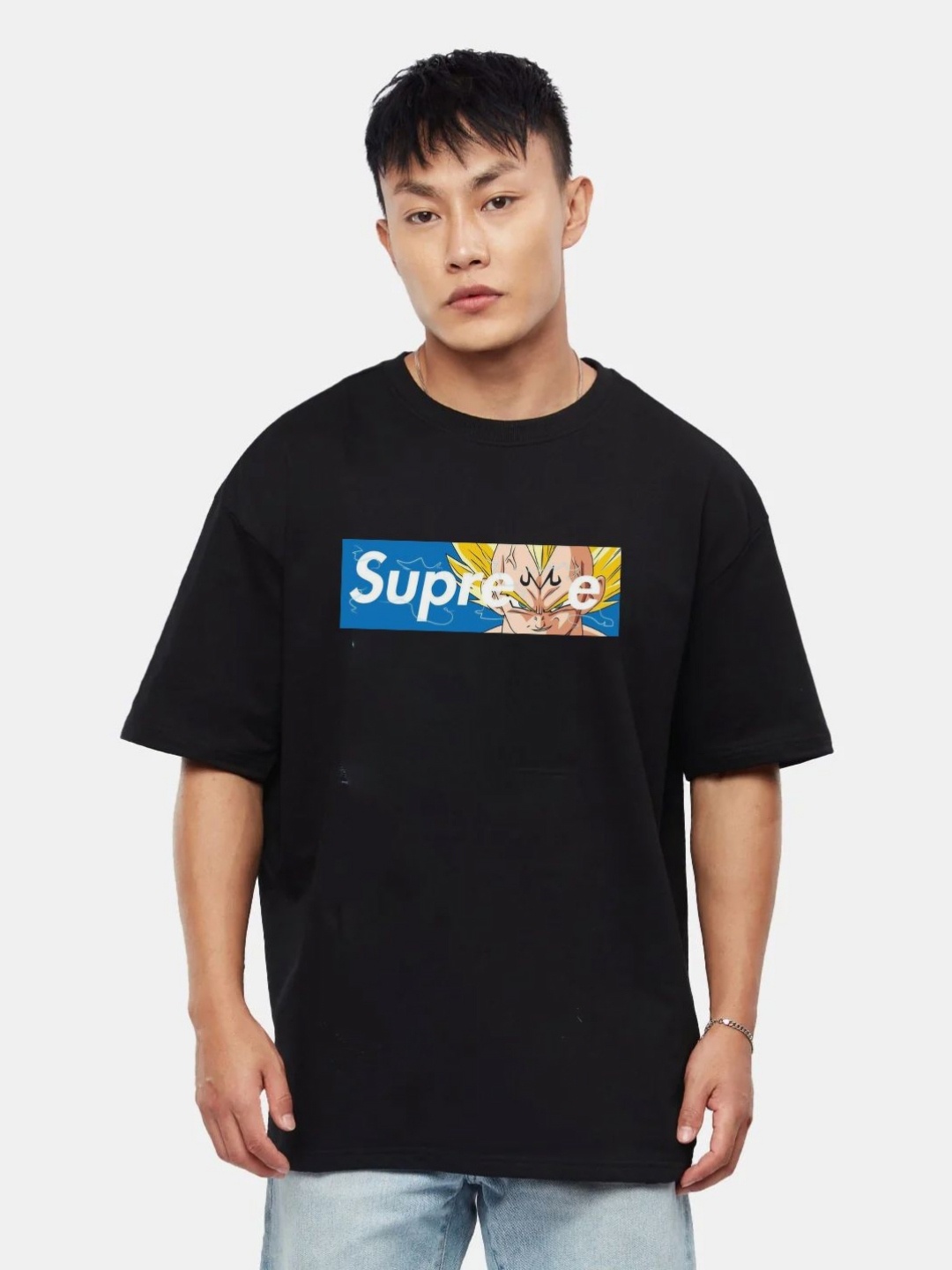 

RARESCAPE Men Printed Raw Edge T-shirt, Black