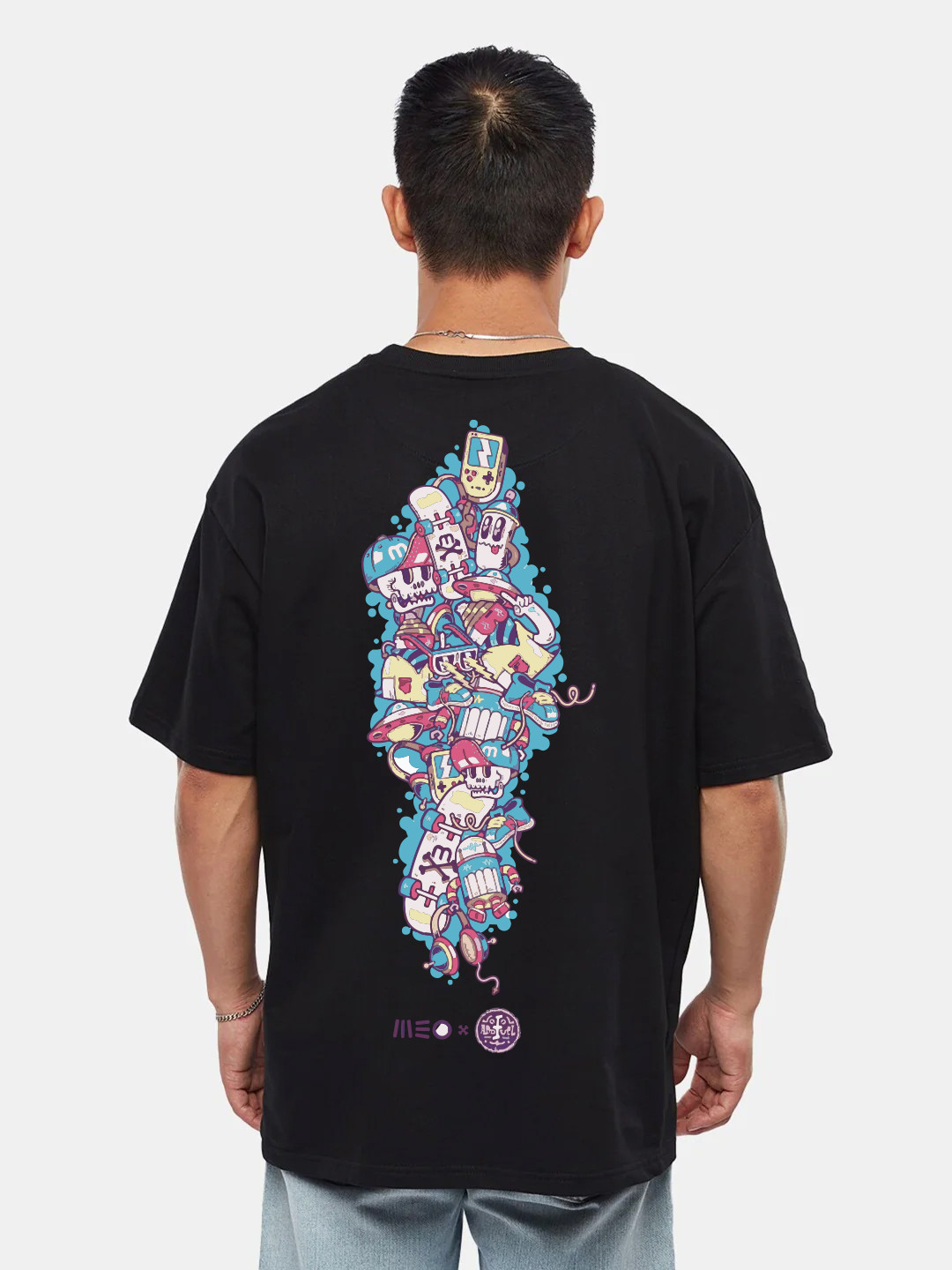 

RARESCAPE Men Floral Printed Raw Edge T-shirt, Black