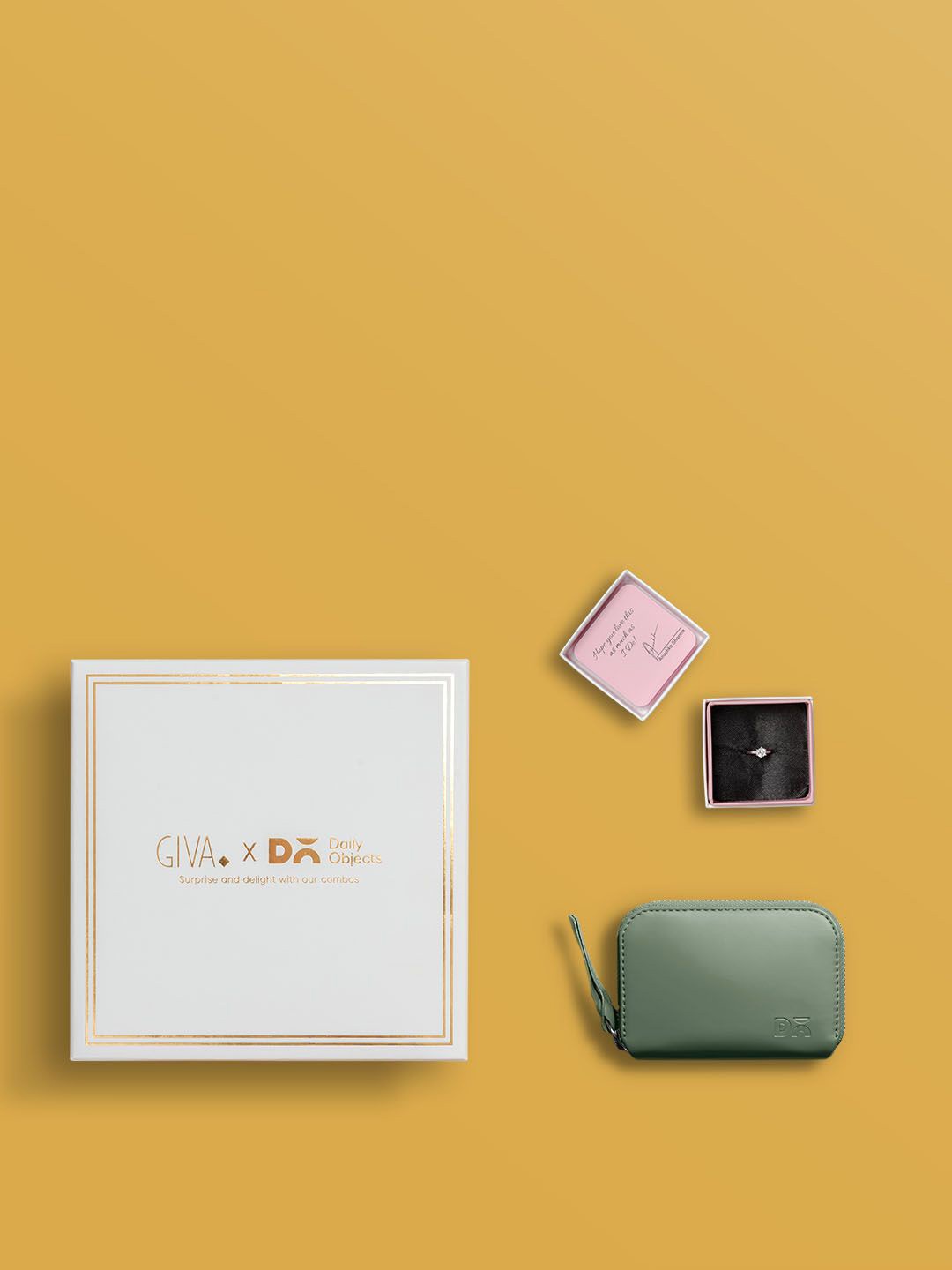 

DailyObjects Women Wallet & Ring Accessory Gift Set, Silver