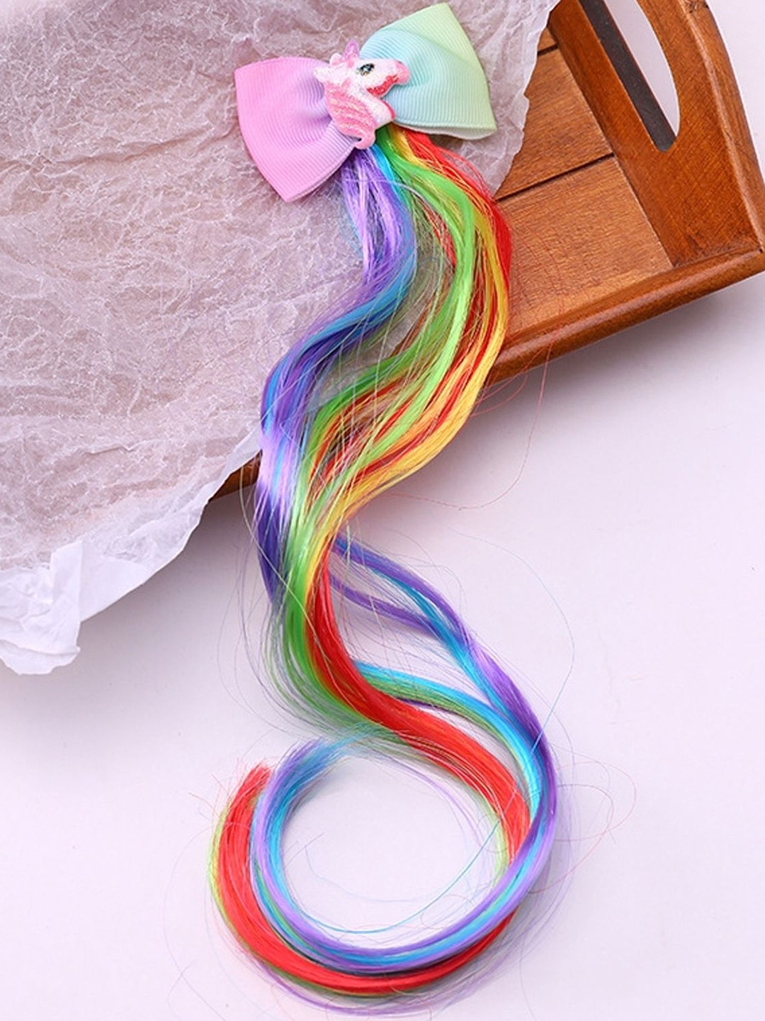 SYGA Unicorn Design Bow Hair Extensions, Multi