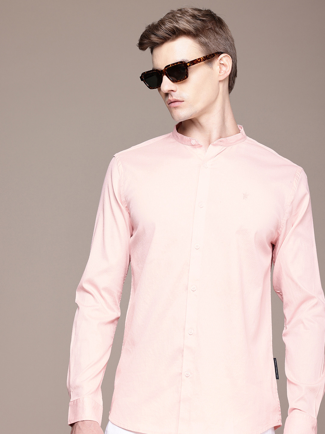 

French Connection Men Premium Slim Fit Casual Shirt, Pink
