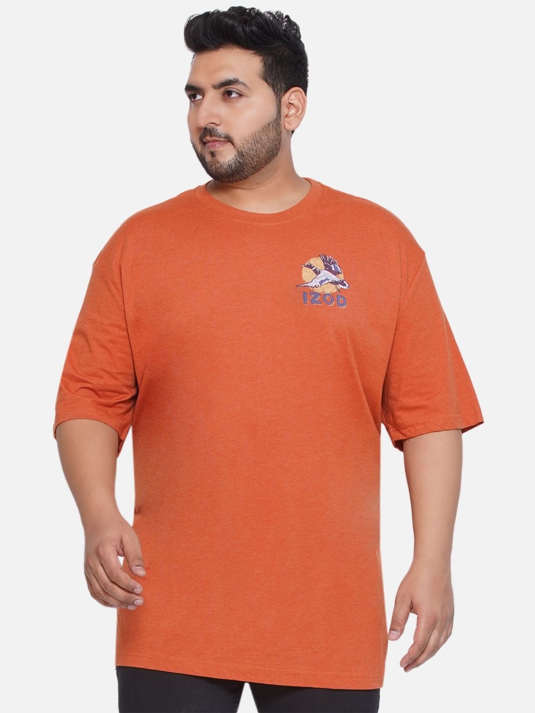 

Santonio Men Plus Size Tropical T-shirt, Orange