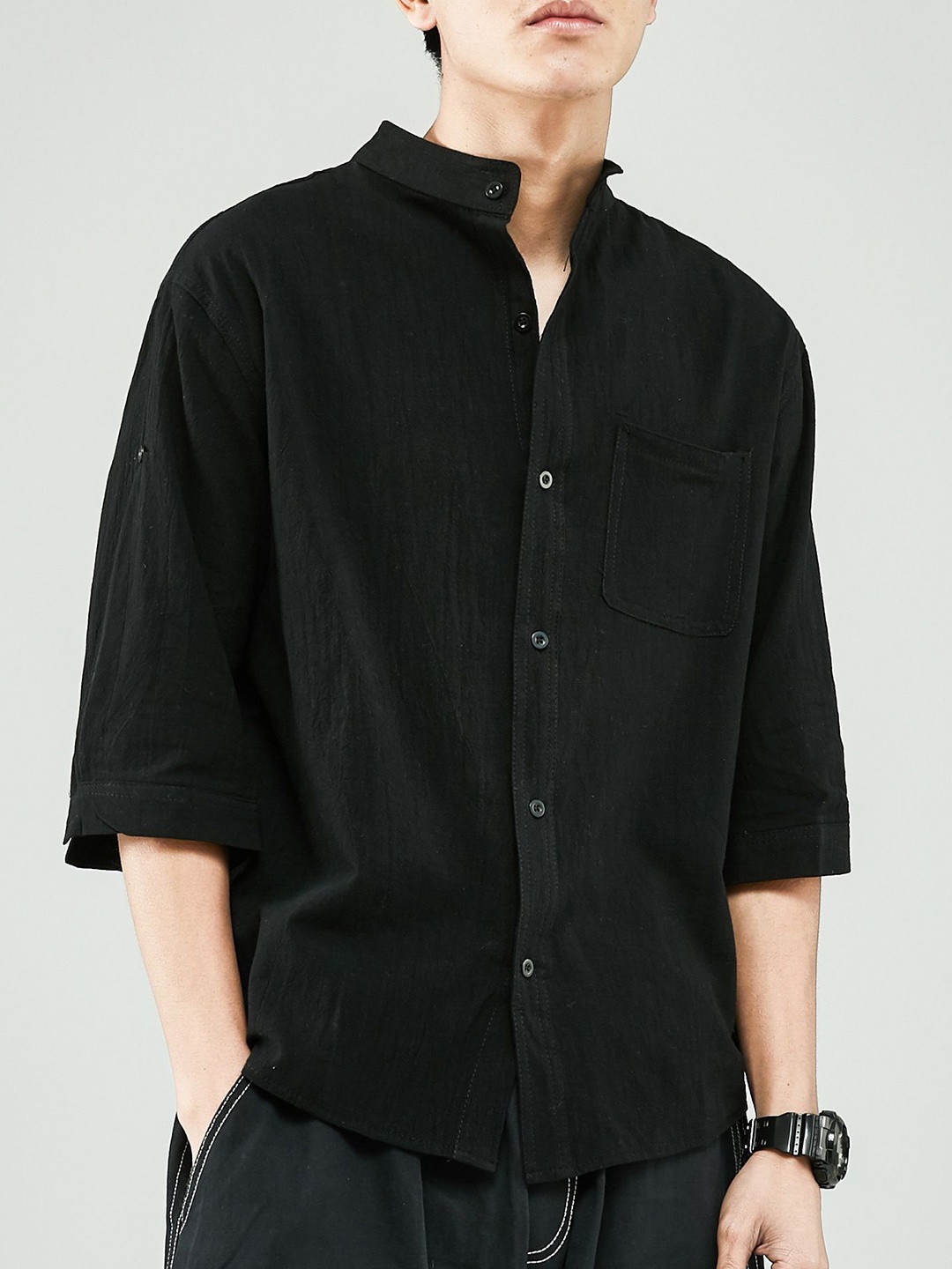 

StyleCast Men Opaque Casual Shirt, Black