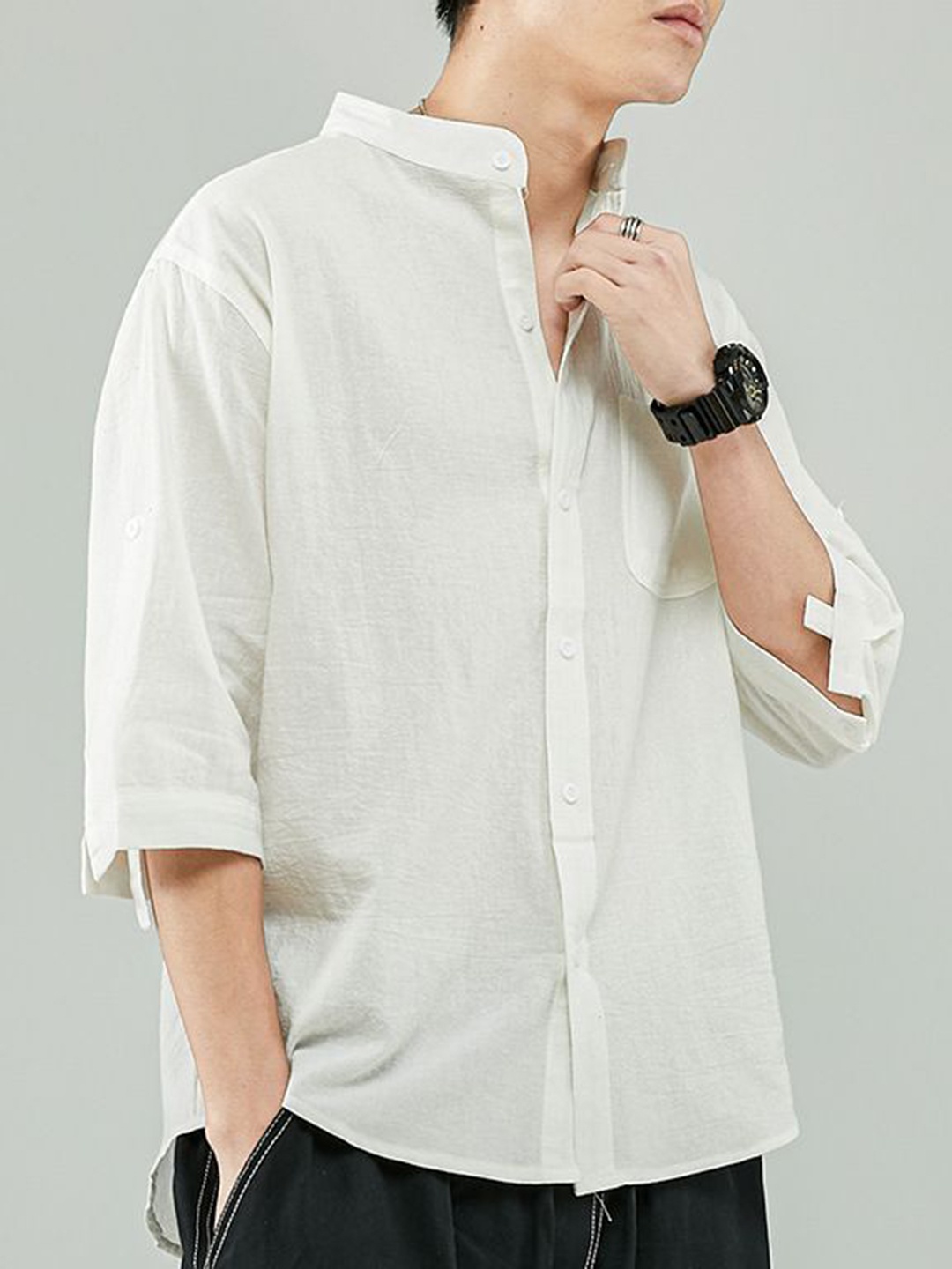 

StyleCast Men Micro Checks Opaque Striped Casual Shirt, White