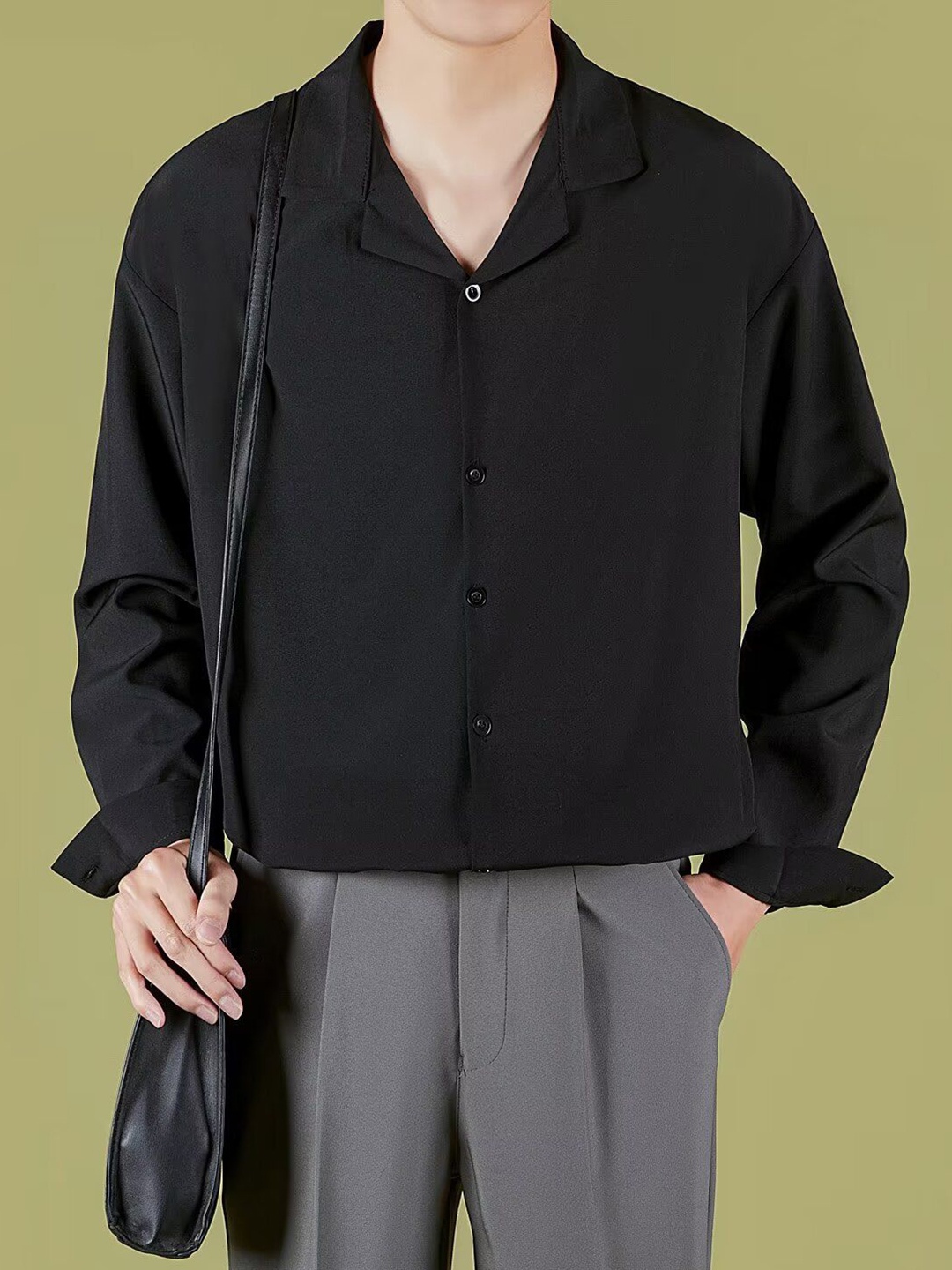 

StyleCast Men Opaque Formal Shirt, Black